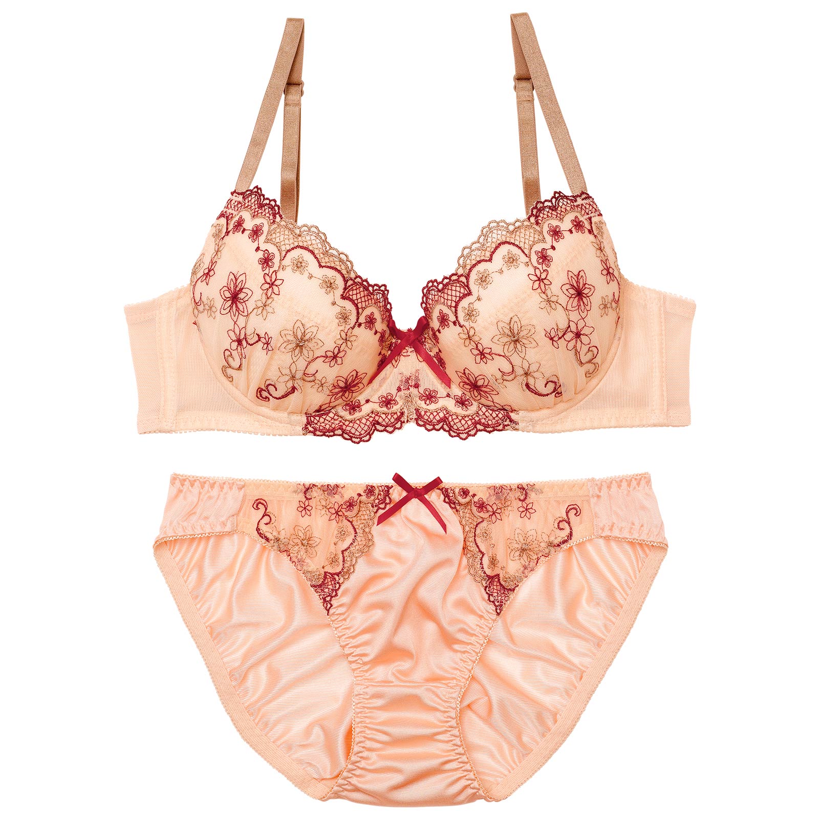 フェミニンメッシュレーシィブラジャー&フルバックショーツ