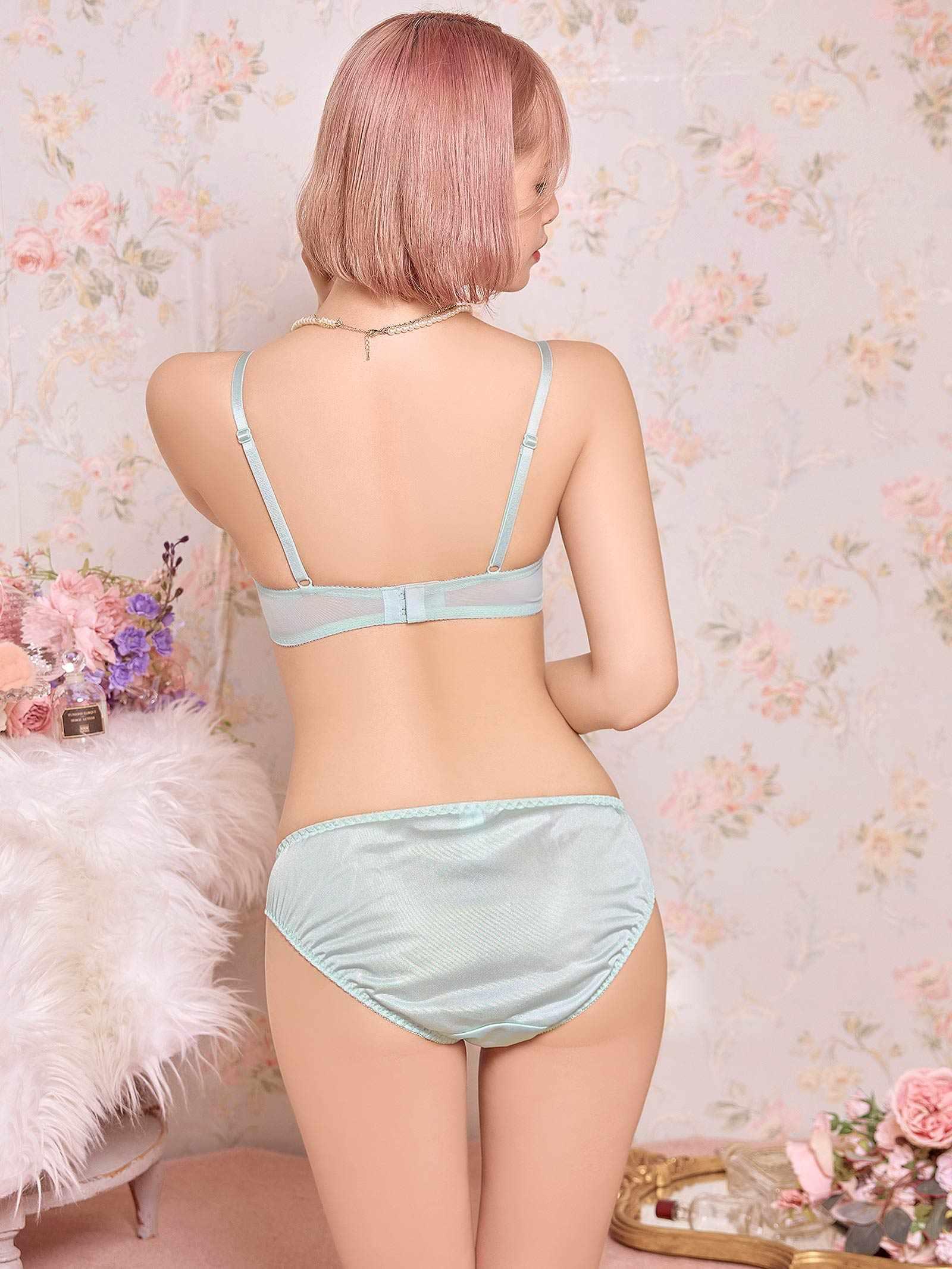 10/3新作!ガーリーピュアレースブラジャー&フルバックショーツ