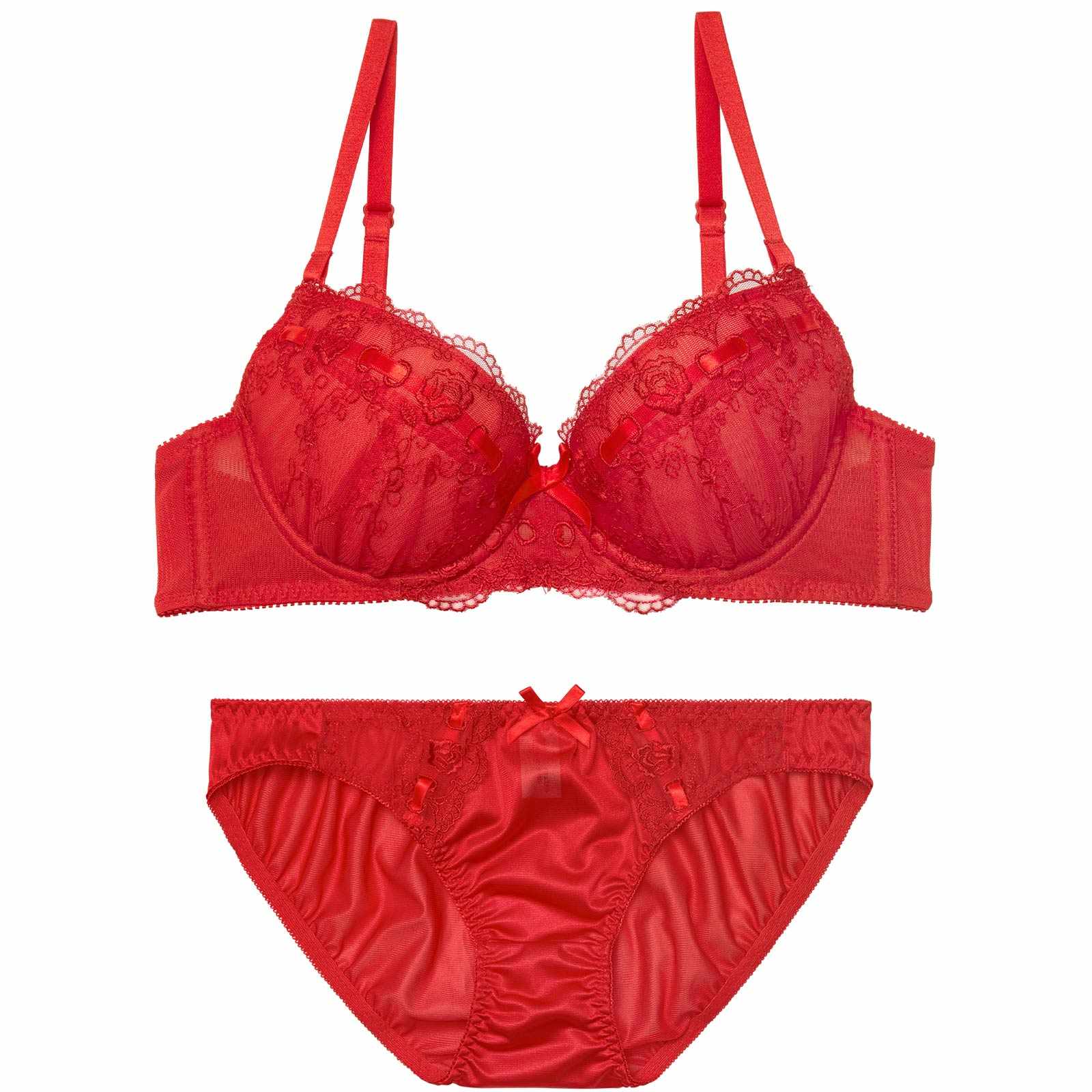 チャーミングリボンローズブラジャー&フルバックショーツ