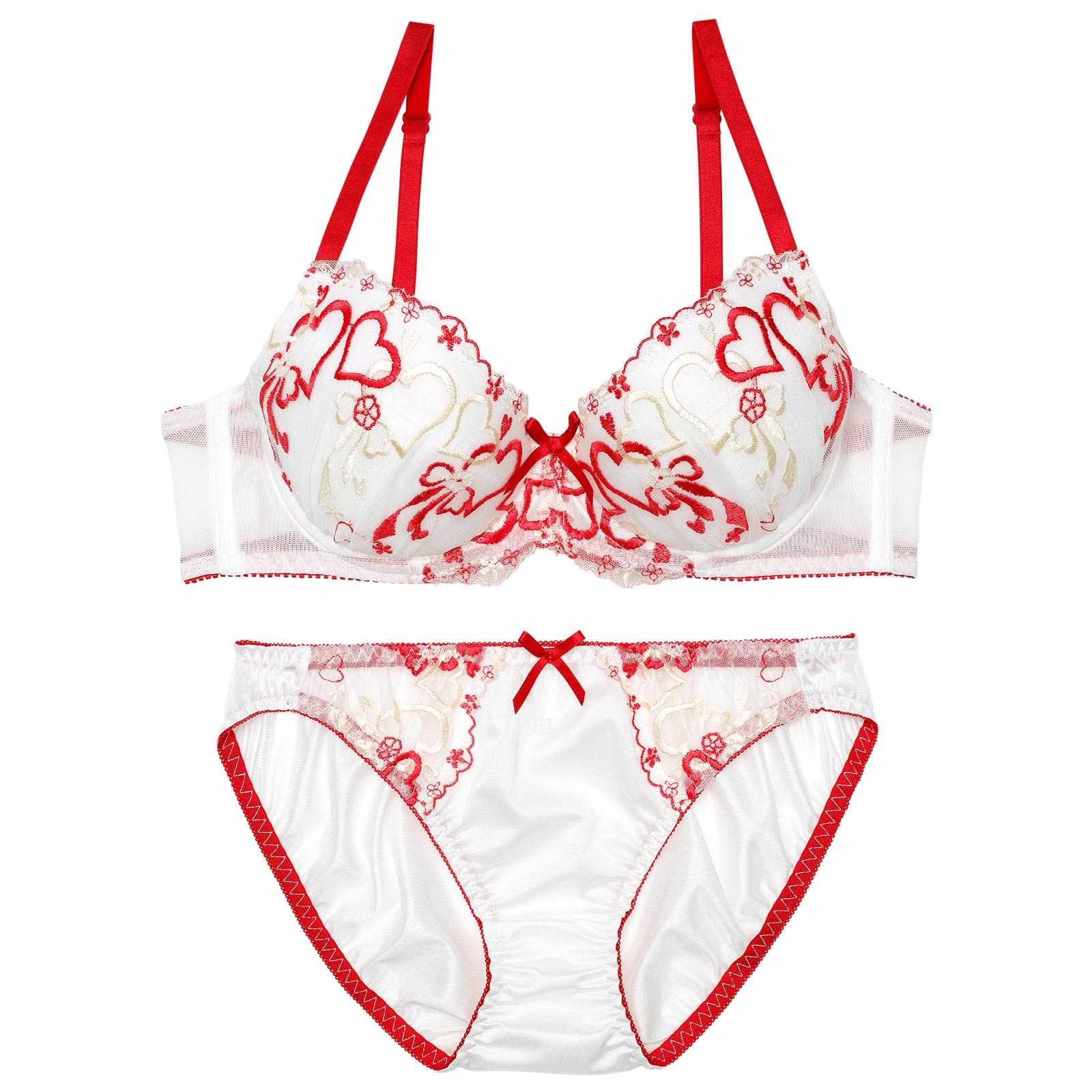 1/14新作!レトロガーリーハートブラジャー&フルバックショーツ