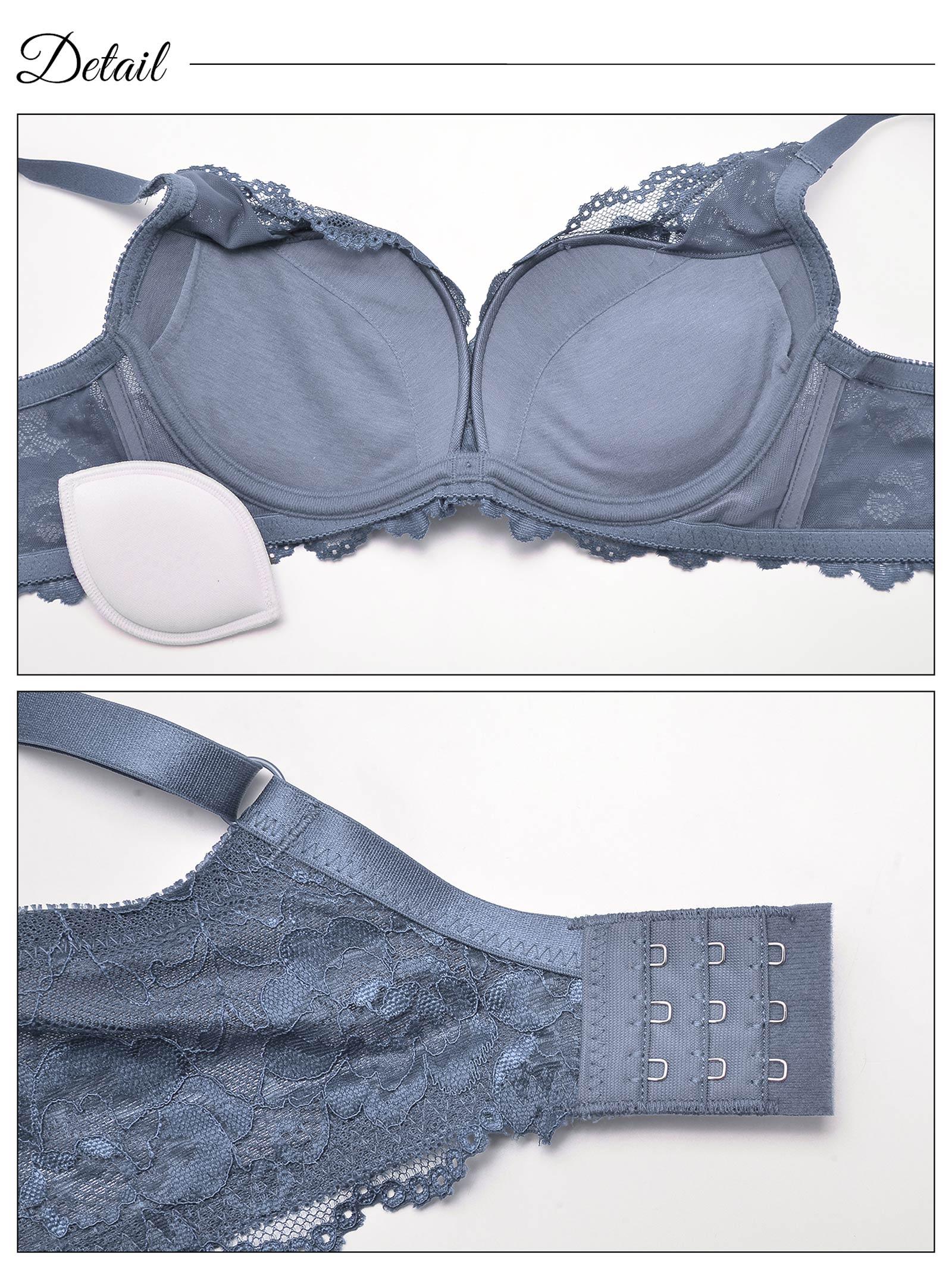 エレガントフローラル育乳脇高ブラジャー&フルバックショーツ - 【公式】247Lingerie