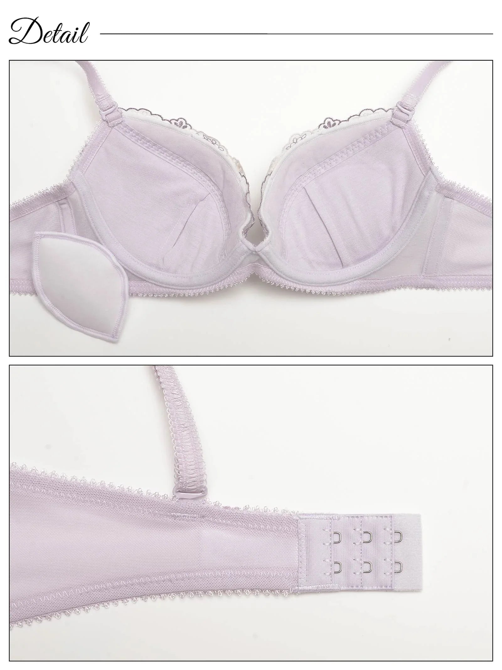 ペールシフォンフルーレットブラジャー&フルバックショーツ - 【公式】247Lingerie