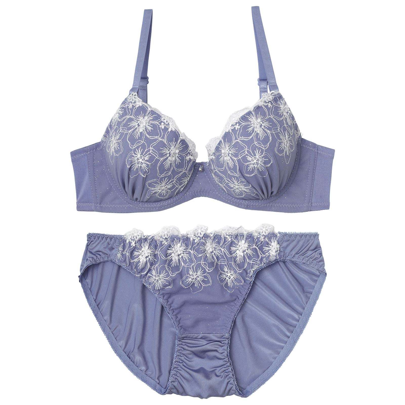 ピュアブルームエンブロイダリーブラジャー&フルバックショーツ