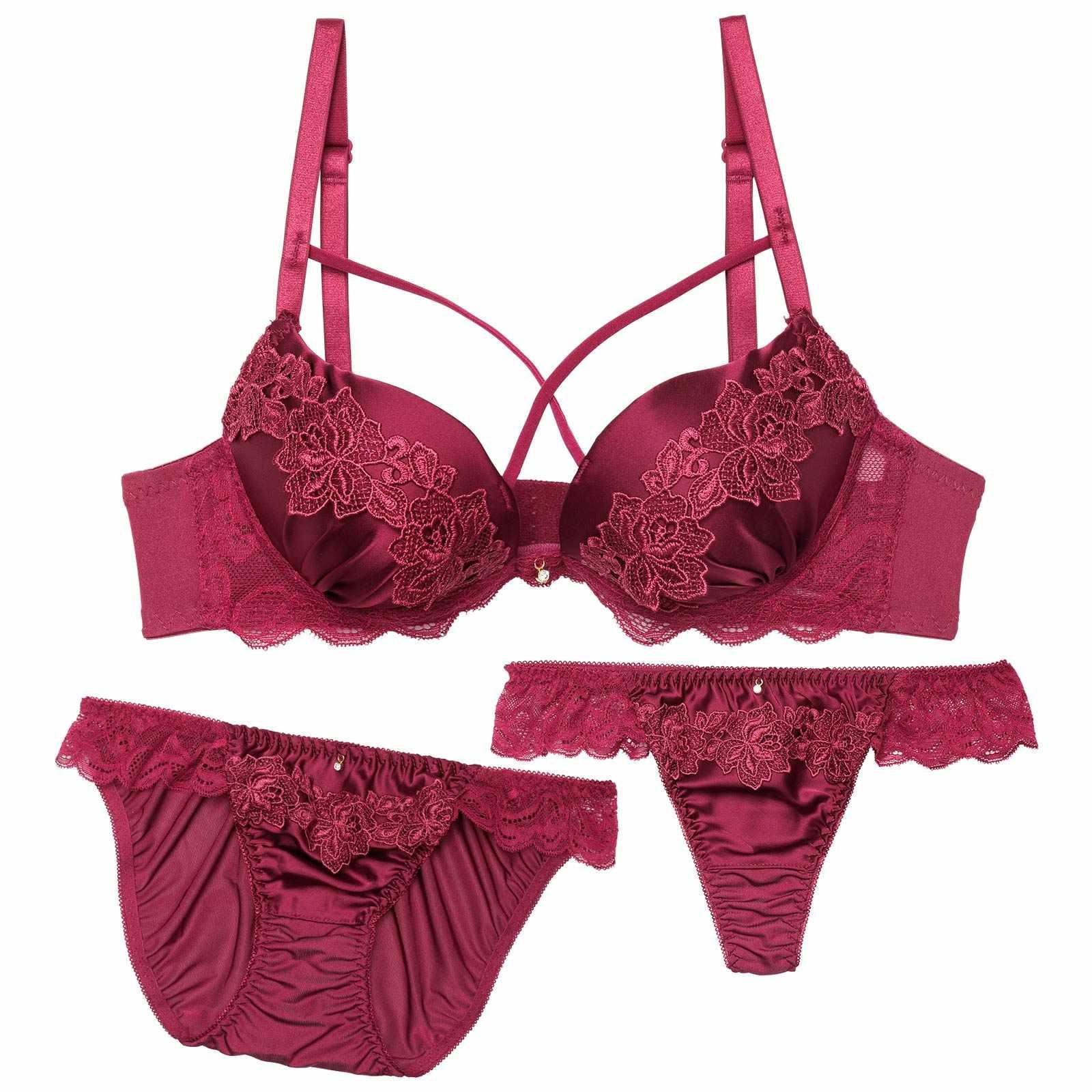 【3点セット】ケミカルローズコードブラジャー&フルバック&Tバックショーツ - 【公式】247Lingerie