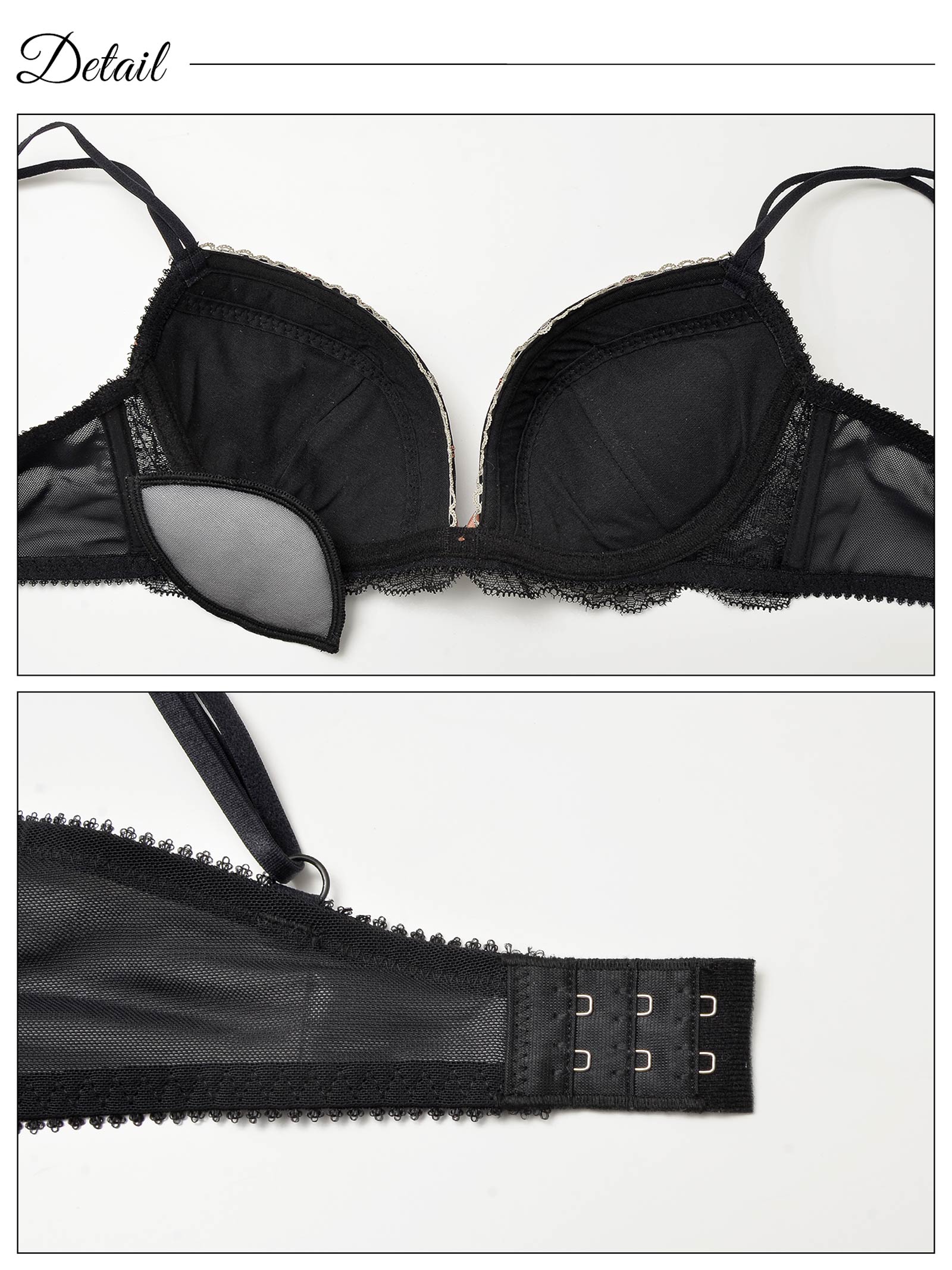 ファンシーリボンローズブラジャー&フルバックショーツ