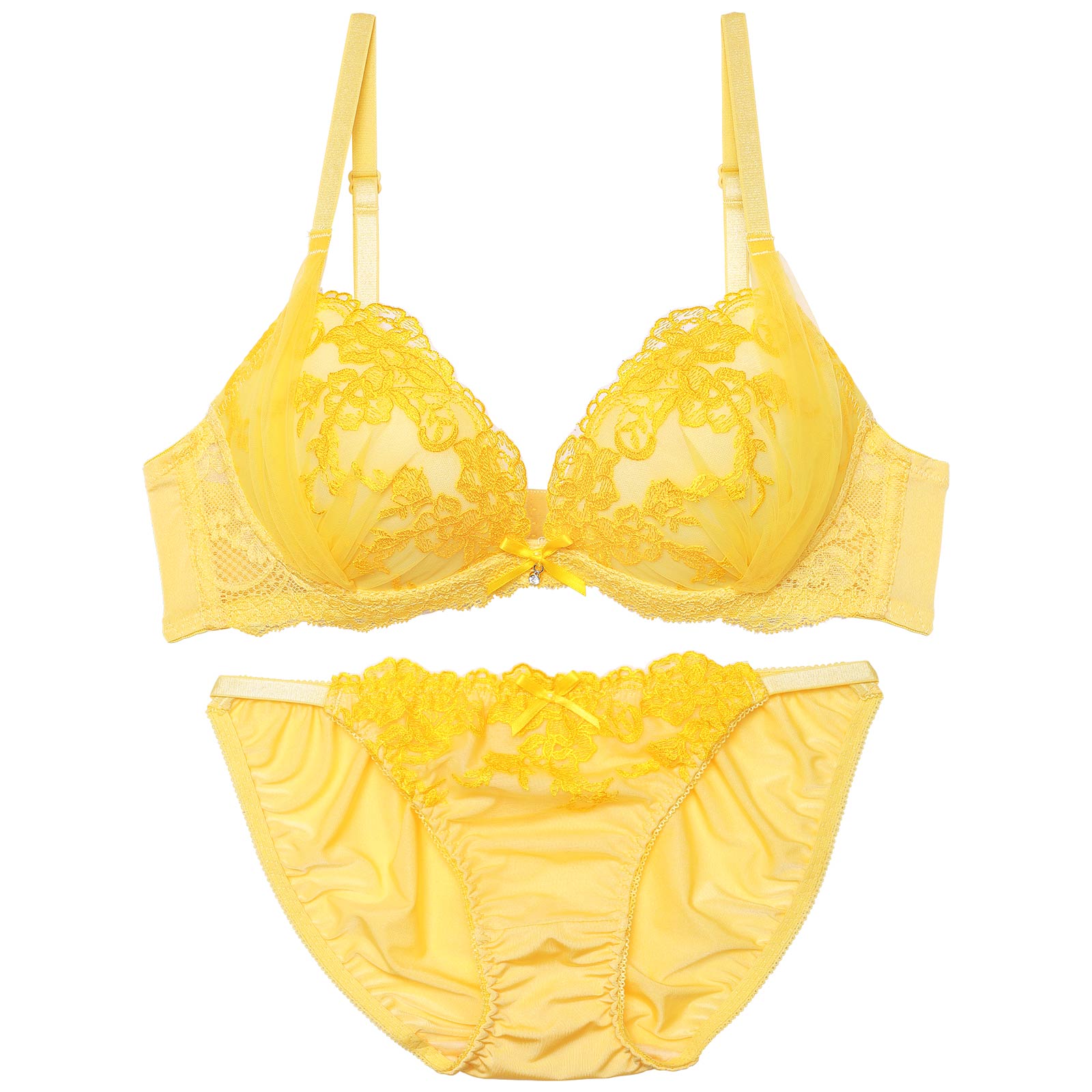 11/6再販!フレッシュシアーフラワーブラジャー&フルバックショーツ