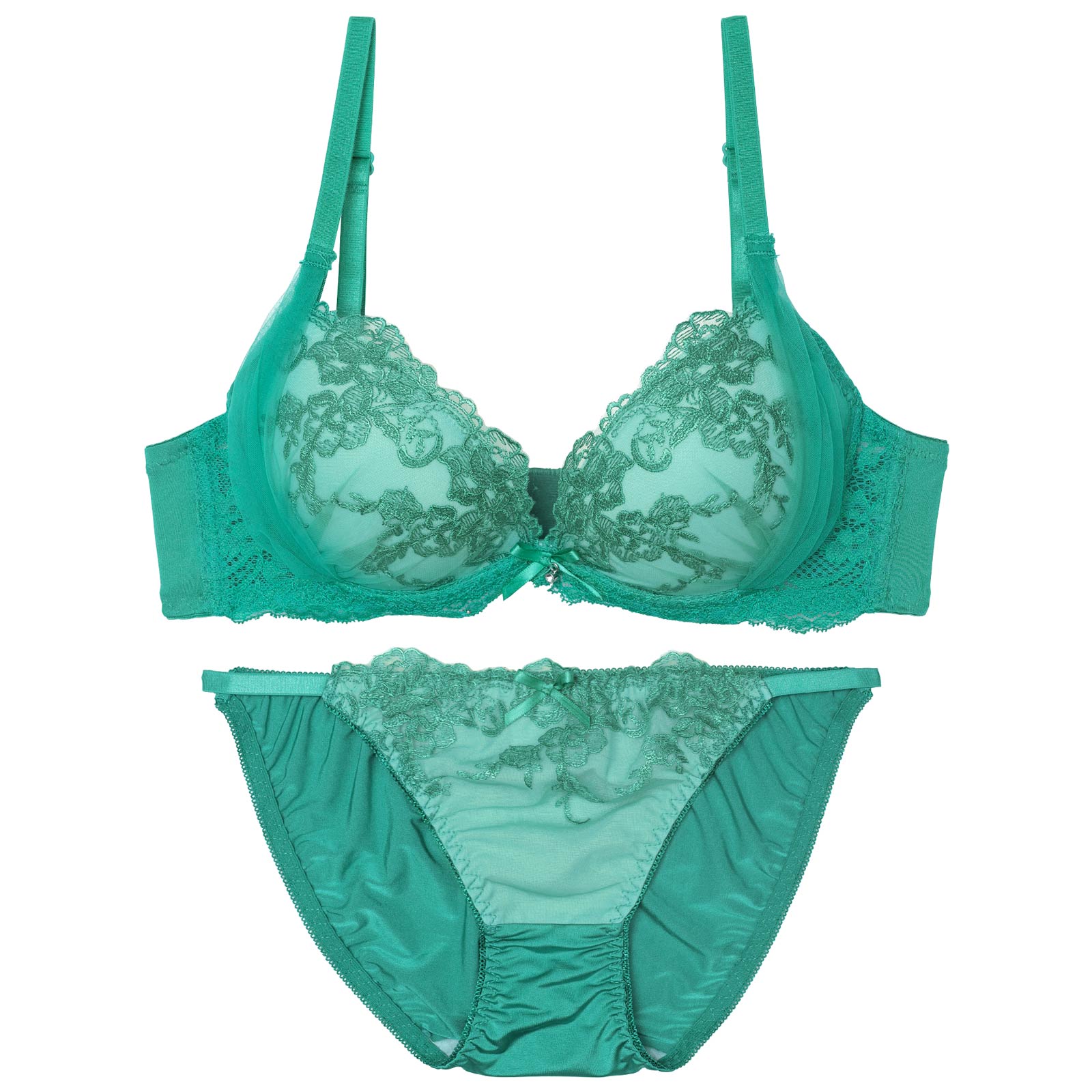 11/6再販!フレッシュシアーフラワーブラジャー&フルバックショーツ