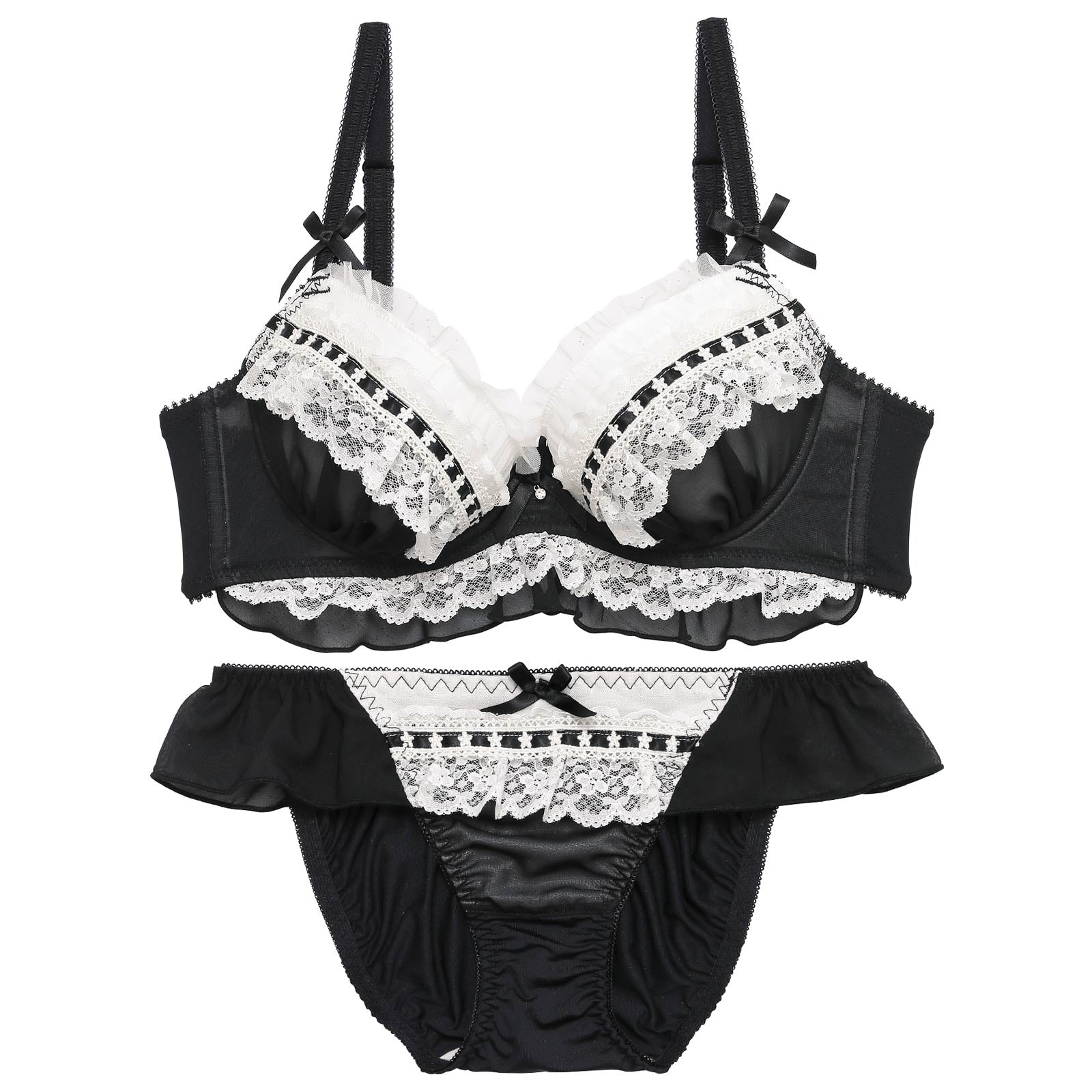 11/8再販!ジェラートフリルレースブラジャー&フルバックショーツ