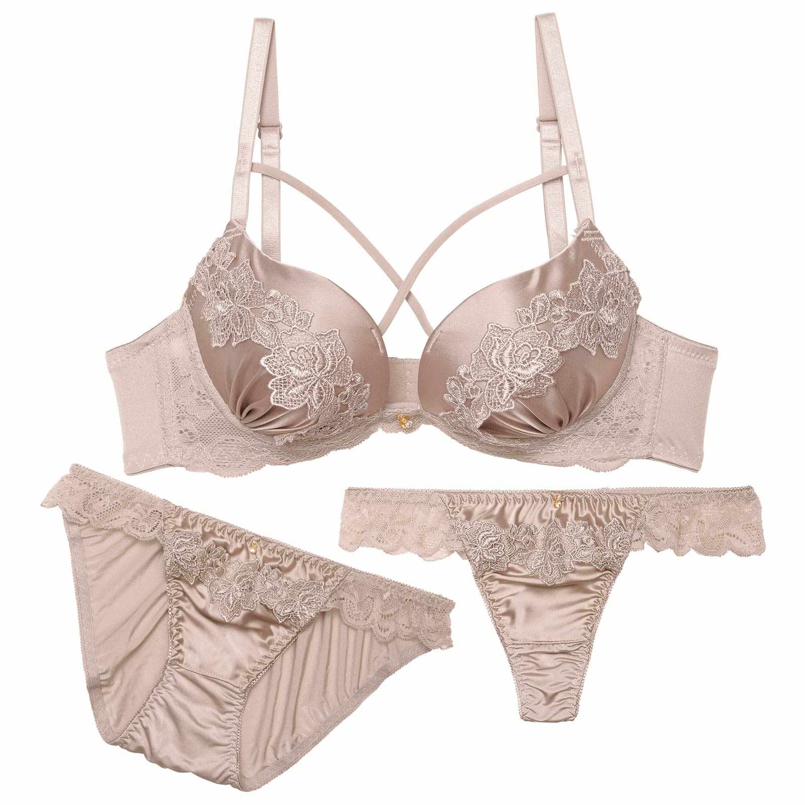 11/8再販!【3点セット】ケミカルローズコードブラジャー&フルバック&Tバックショーツ