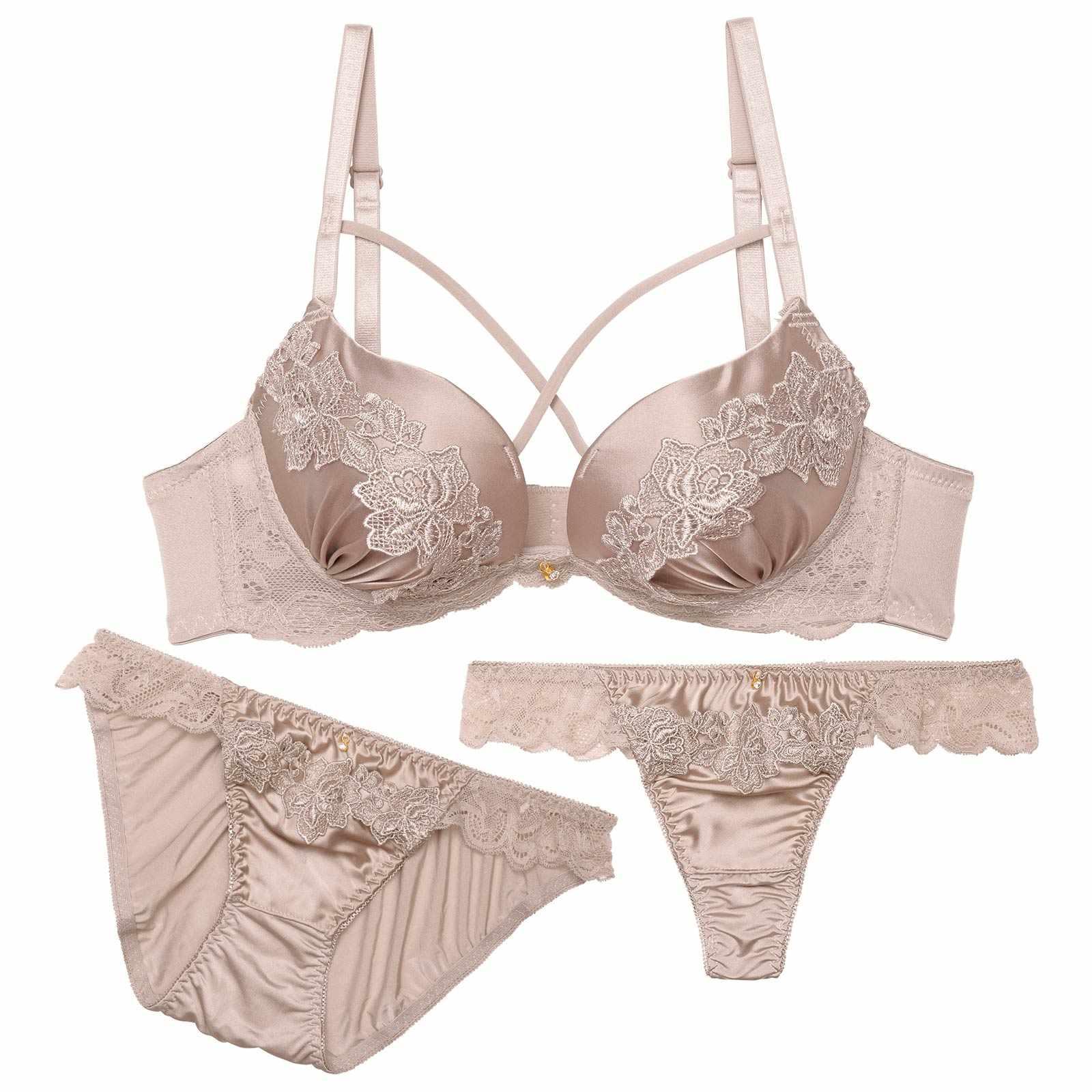 【3点セット】ケミカルローズコードブラジャー&フルバック&Tバックショーツ - 【公式】247Lingerie