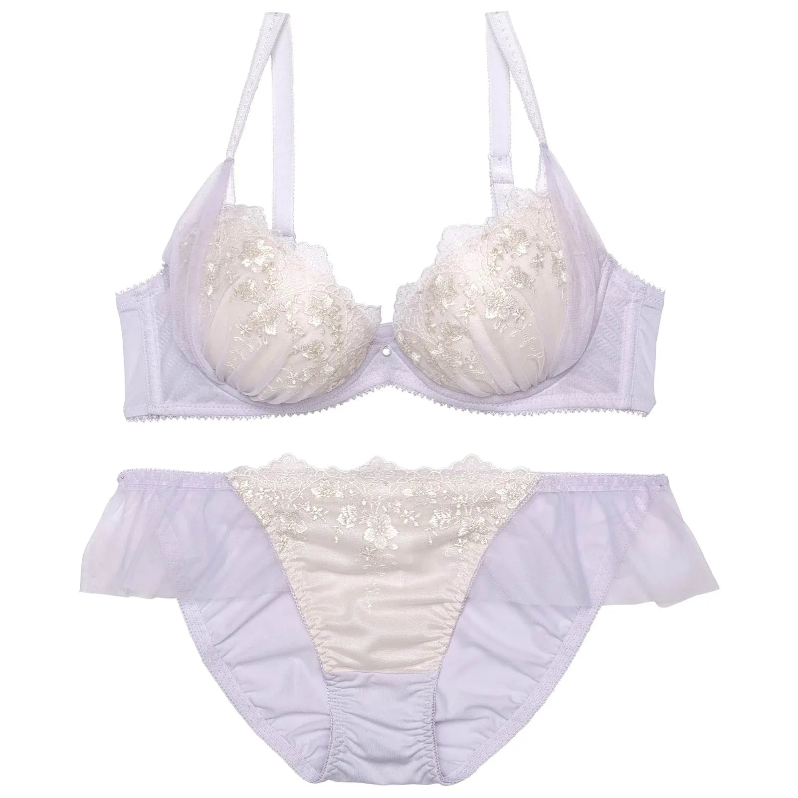 シャイニーブルーミングアーチブラジャー&フルバックショーツ - 【公式】247Lingerie