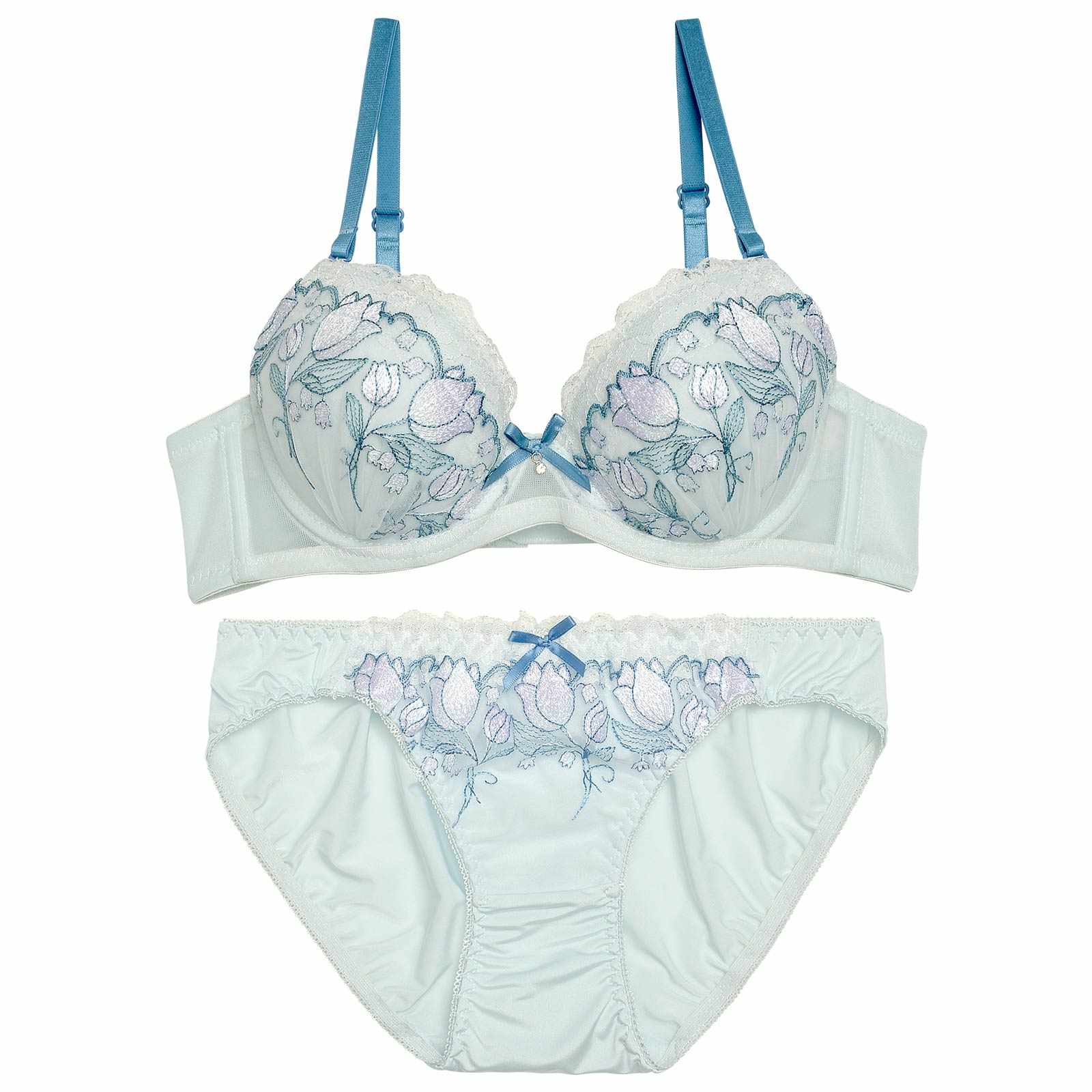 パステルチューリップグラデーションブラジャー&フルバックショーツ