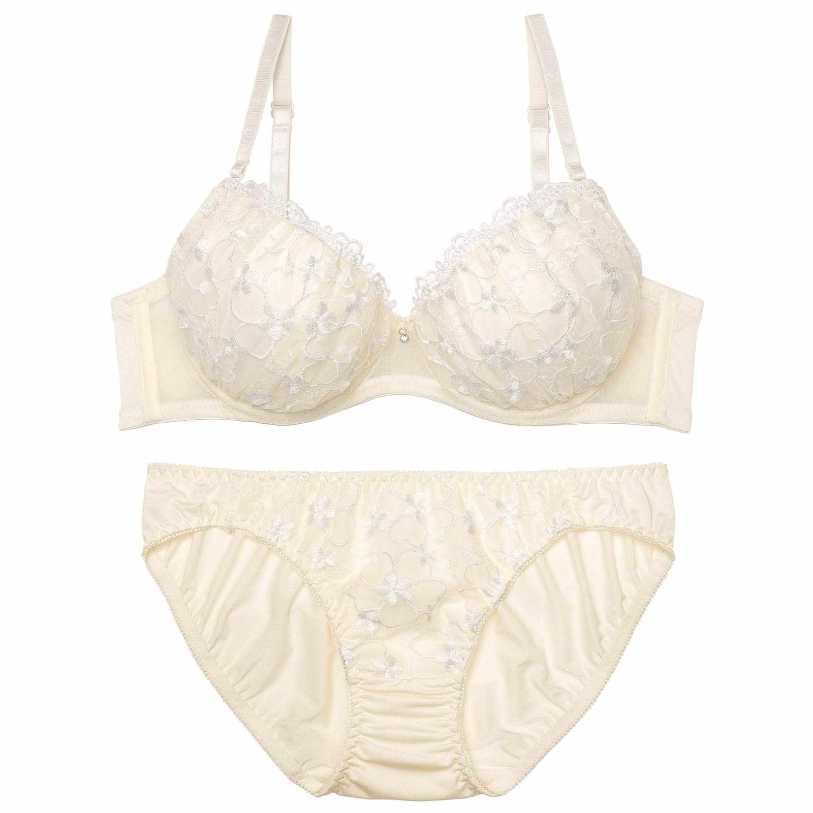 ブロッサムオーガンジーブラジャー&フルバックショーツ