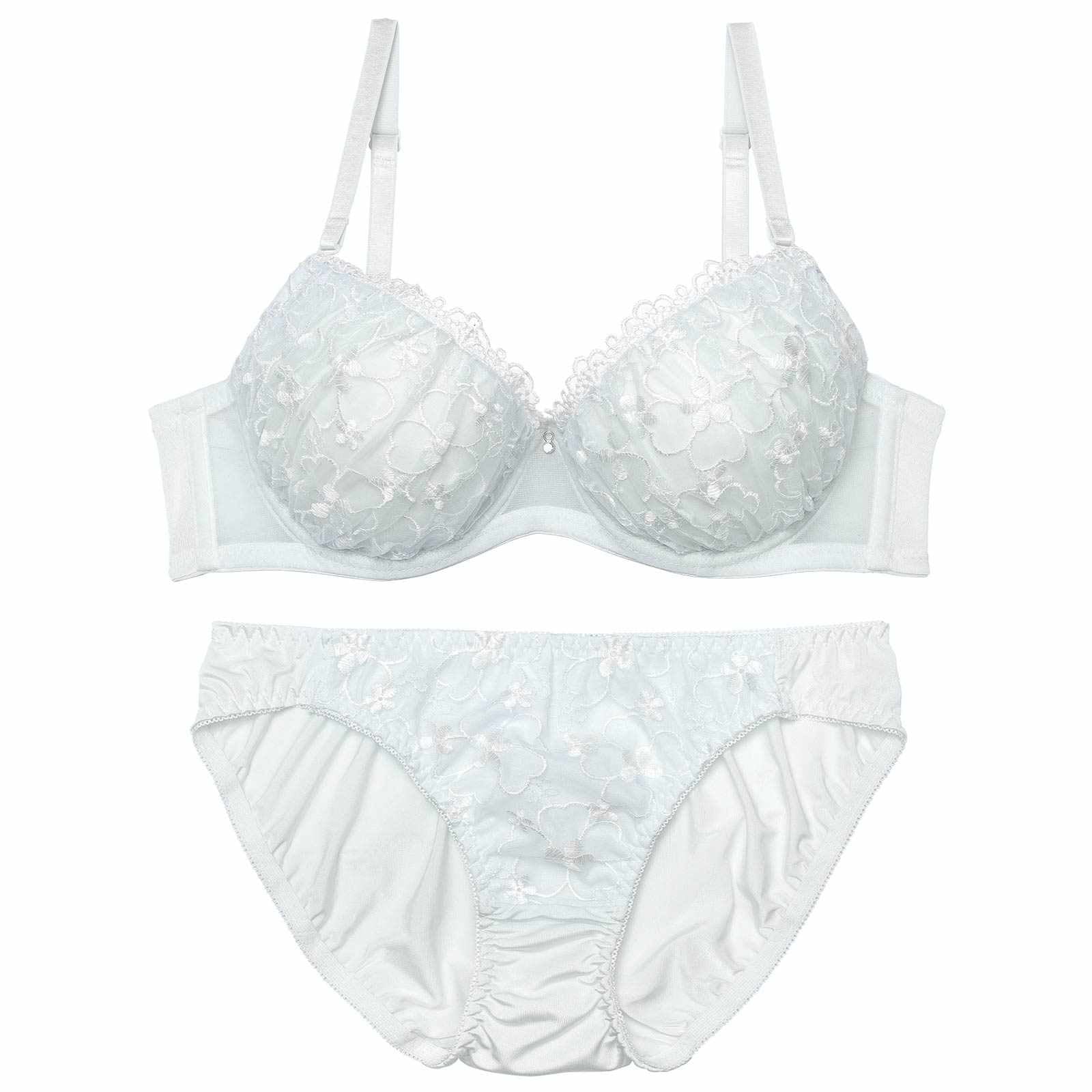 ブロッサムオーガンジーブラジャー&フルバックショーツ