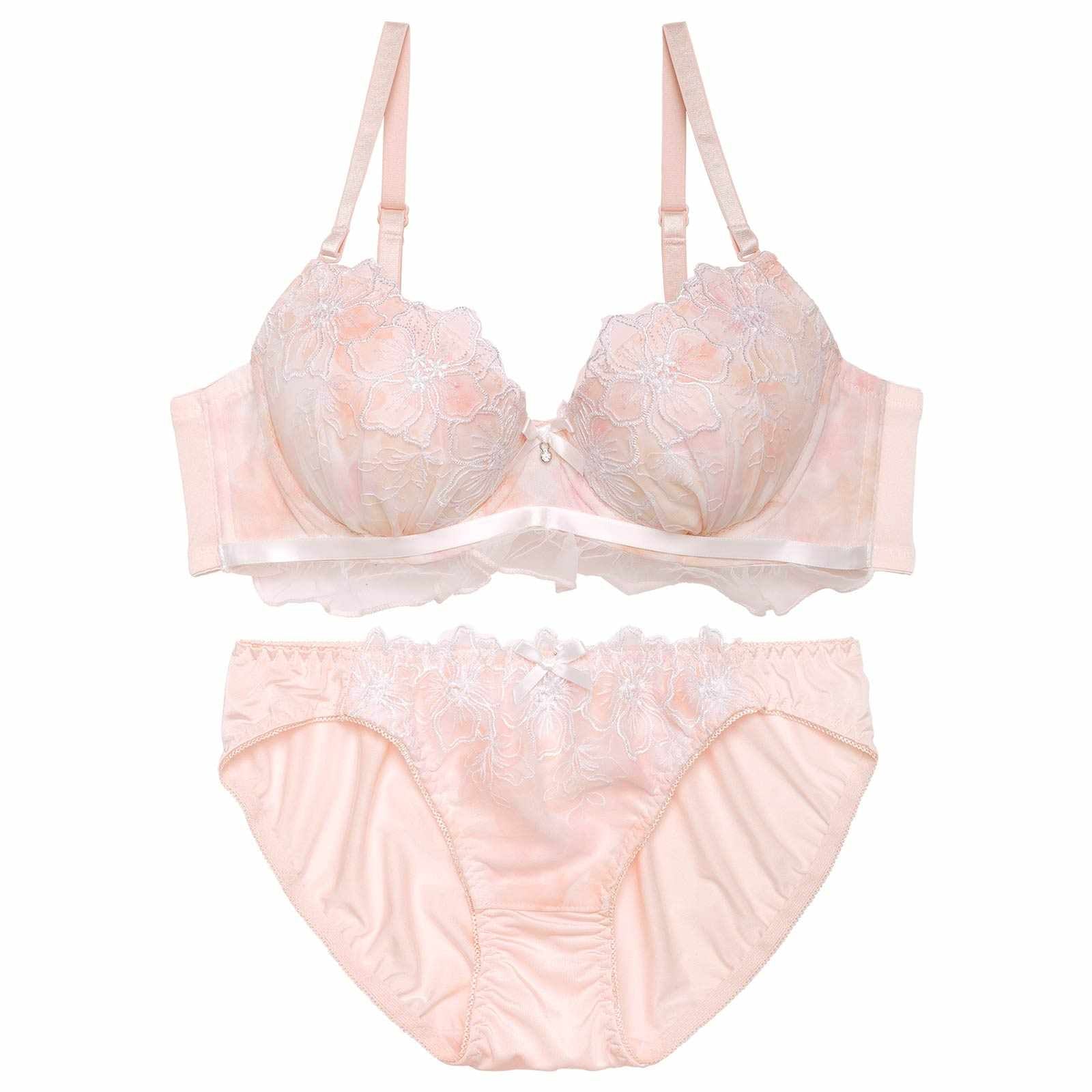 水彩チュールフリルコードラジャー&フルバックショーツ