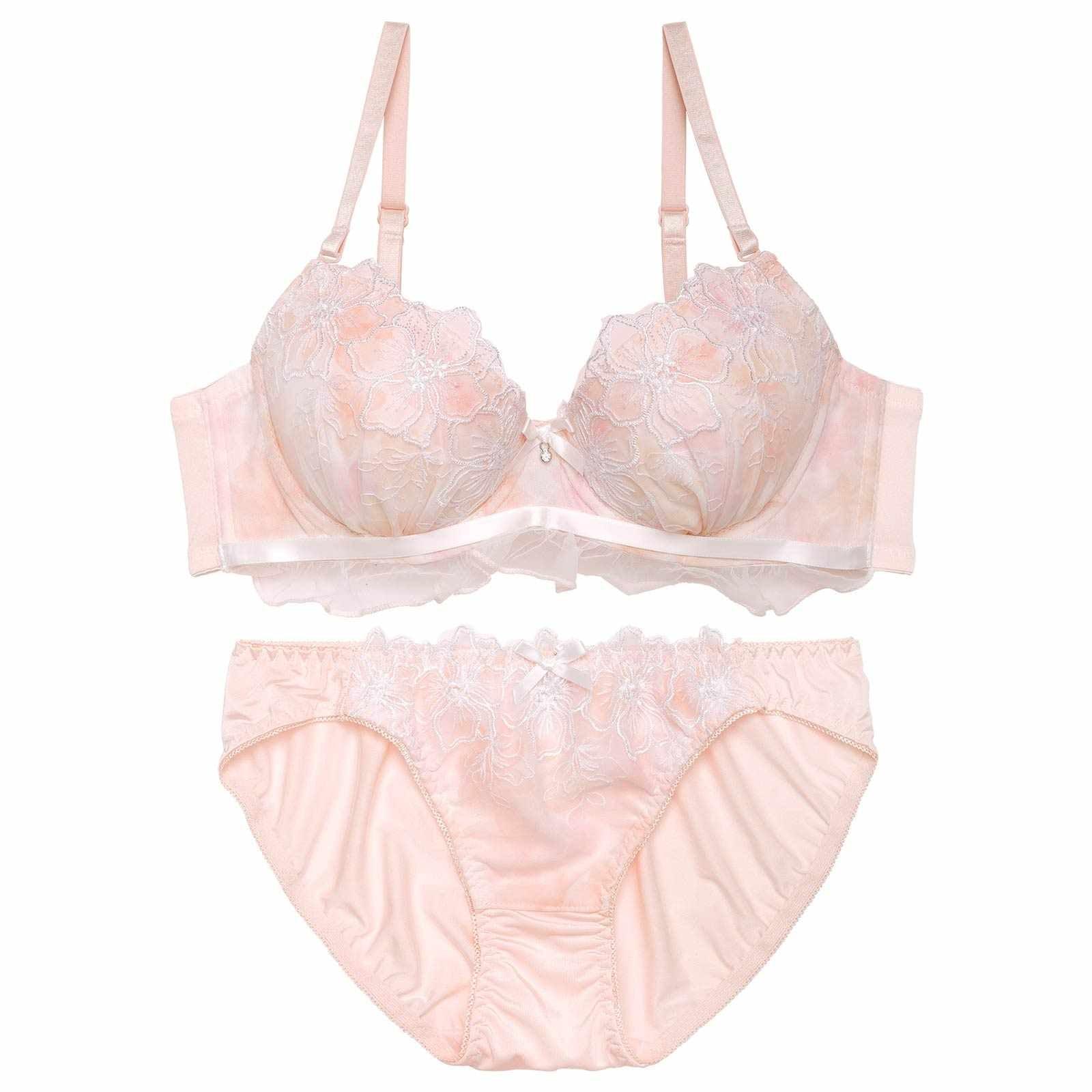 水彩チュールフリルコードラジャー&フルバックショーツ - 【公式】247Lingerie