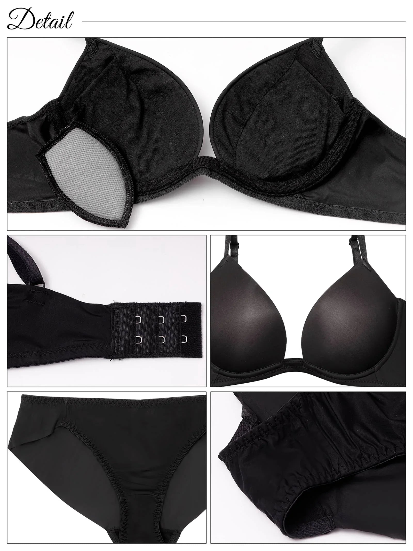 シンプルカットシームレス育乳脇高ブラジャー&フルバックショーツ - 【公式】247Lingerie
