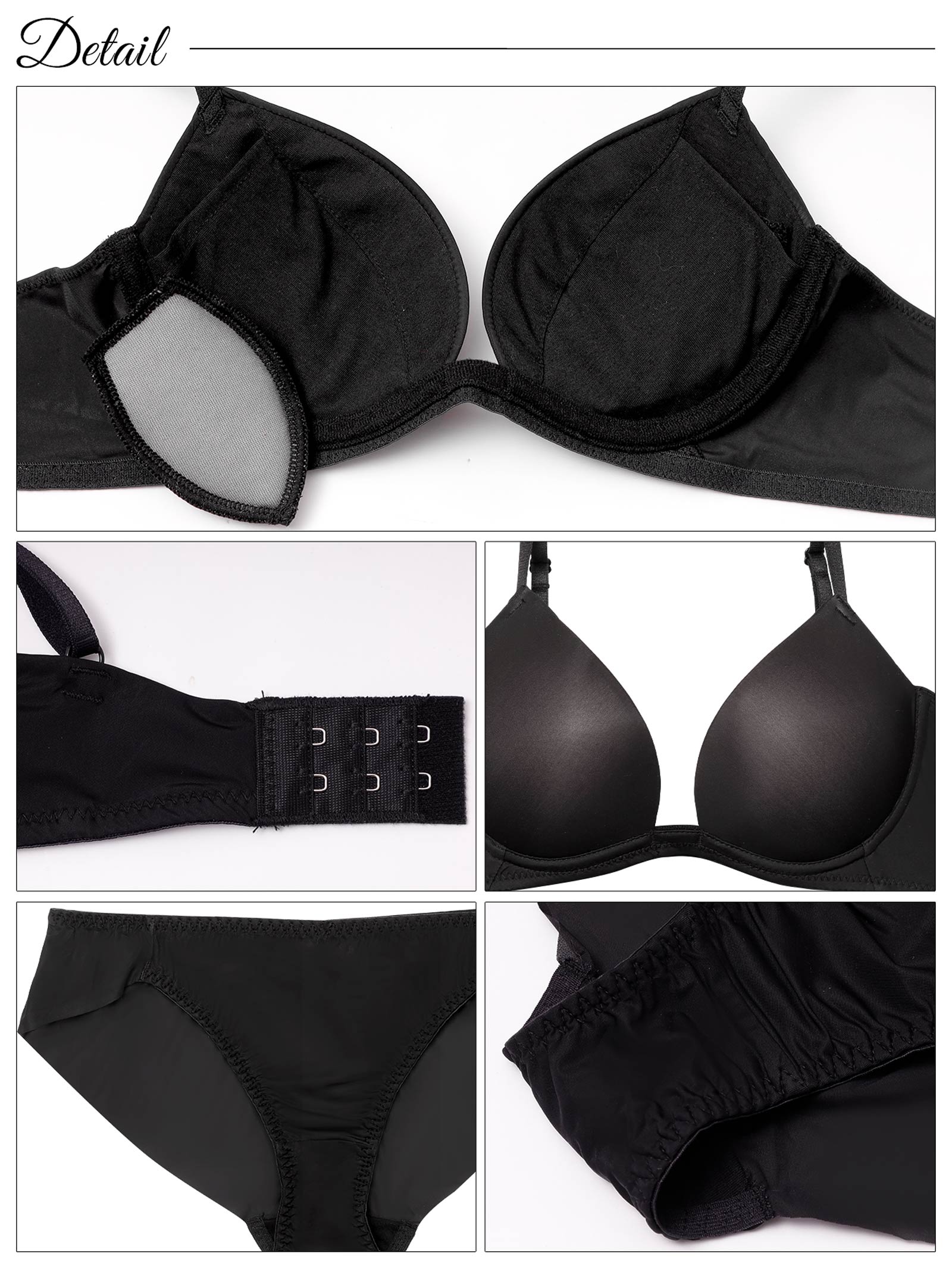12/4新作!シンプルカットシームレス育乳脇高ブラジャー&フルバックショーツ