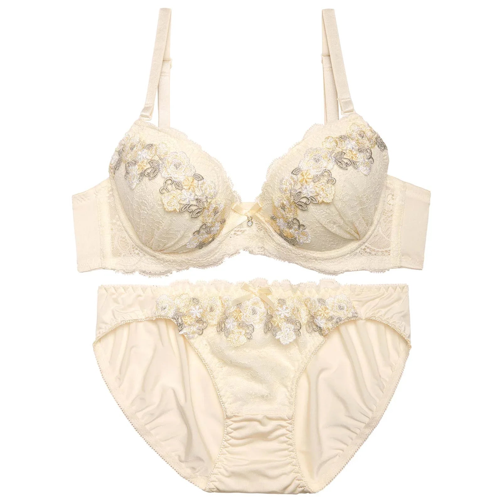 パステルハニーフラワーブラジャー&フルバックショーツ - 【公式】247Lingerie