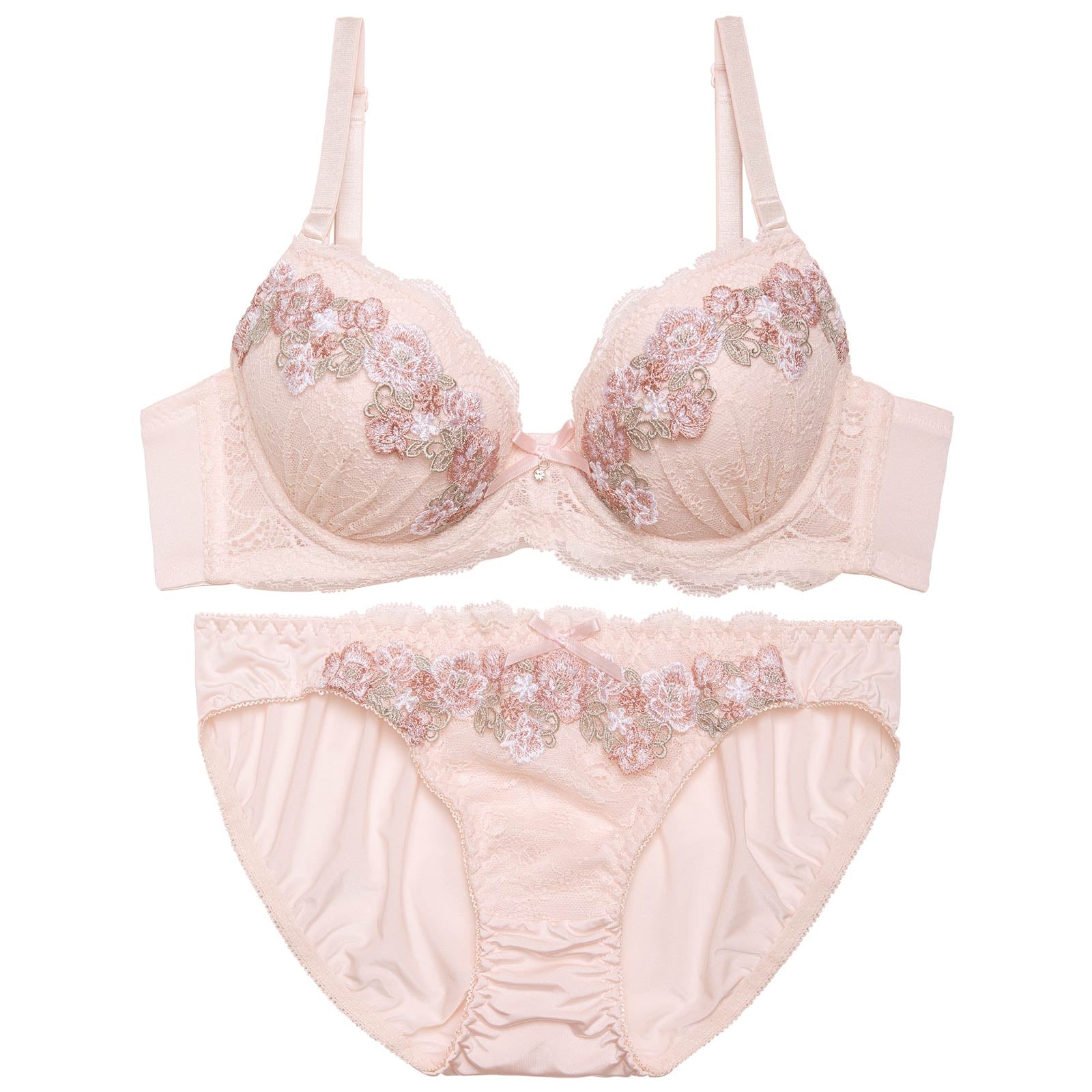 パステルハニーフラワーブラジャー&フルバックショーツ