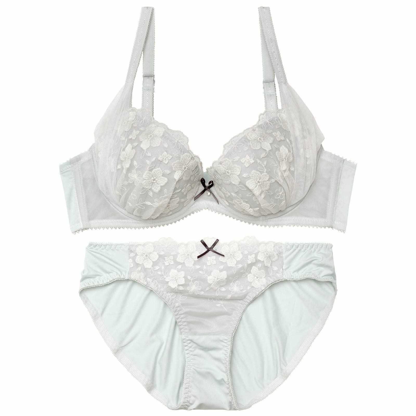 フラッフィーチュールフラワーブラジャー&フルバックショーツ - 【公式】247Lingerie