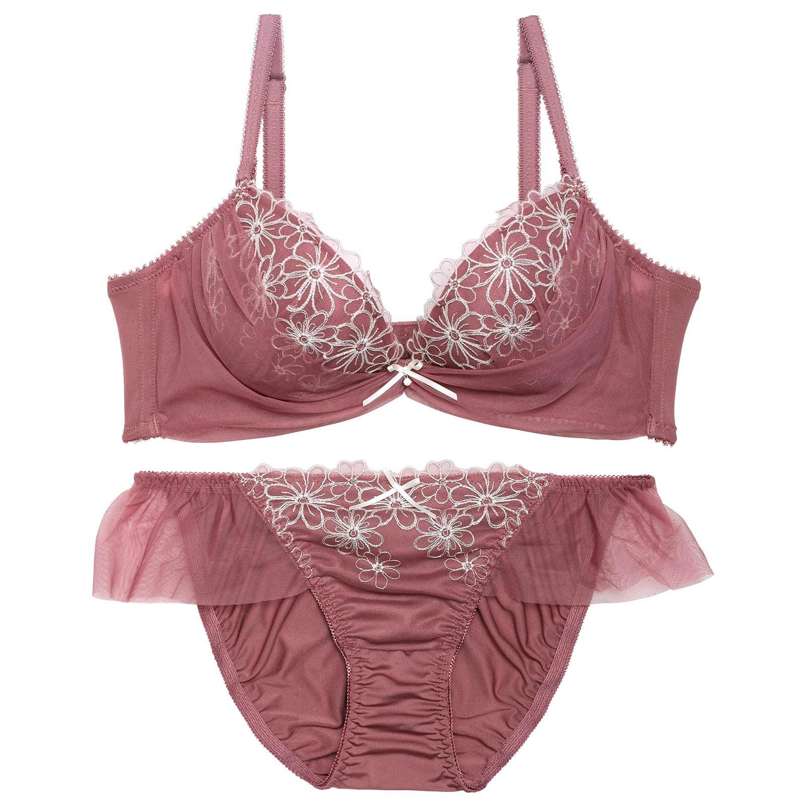 プレンティチュールフラワーブラジャー&フルバックショーツ - 【公式】247Lingerie