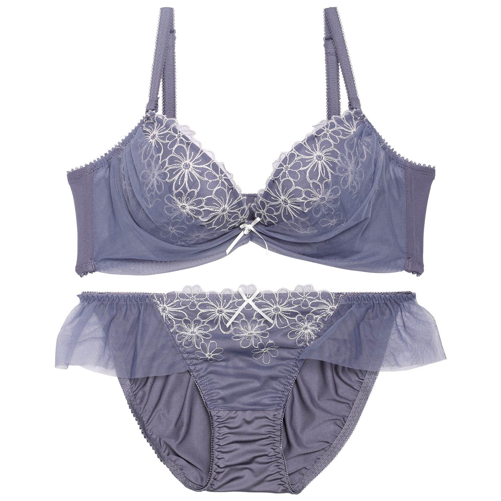 プレンティチュールフラワーブラジャー&フルバックショーツ - 【公式】247Lingerie