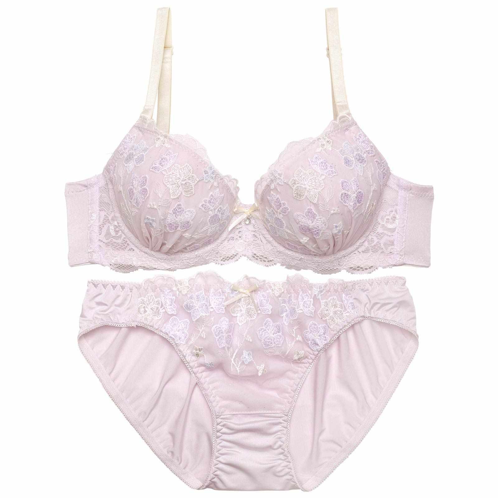 ペールプティフラワーブラジャー&フルバックショーツ - 【公式】247Lingerie