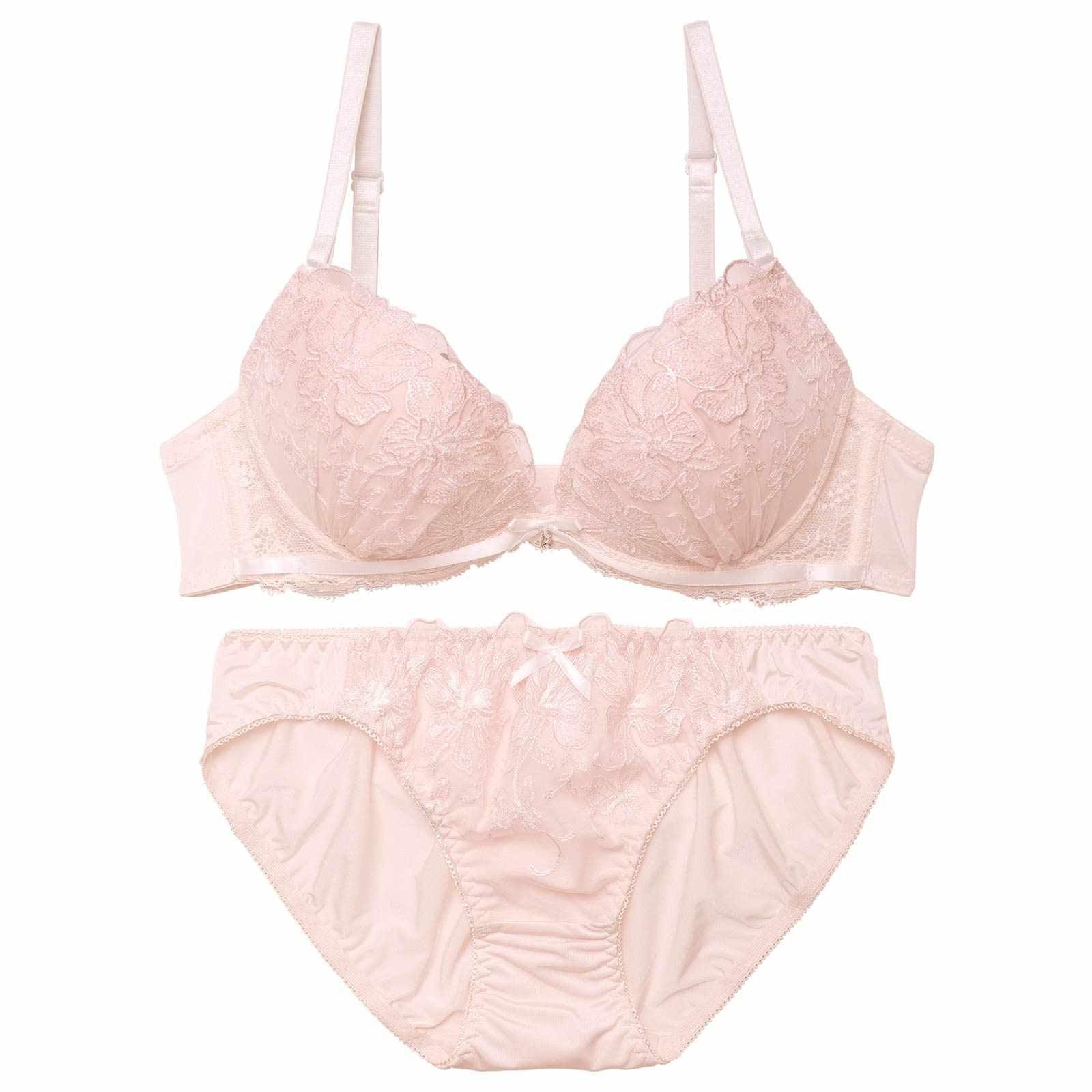 パステルリボンブルーミングブラジャー&フルバックショーツ - 【公式】247Lingerie