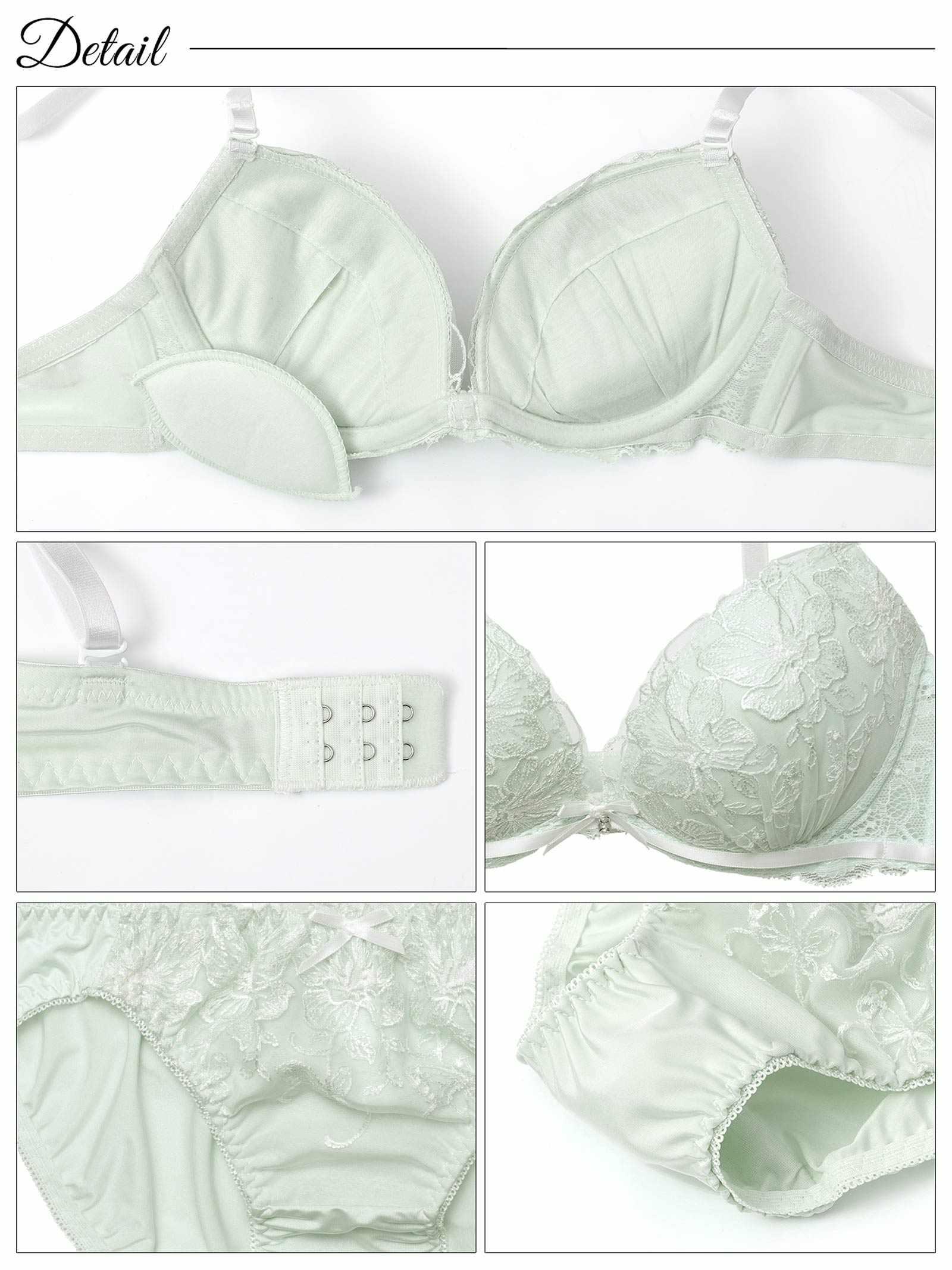 パステルリボンブルーミングブラジャー&フルバックショーツ - 【公式】247Lingerie
