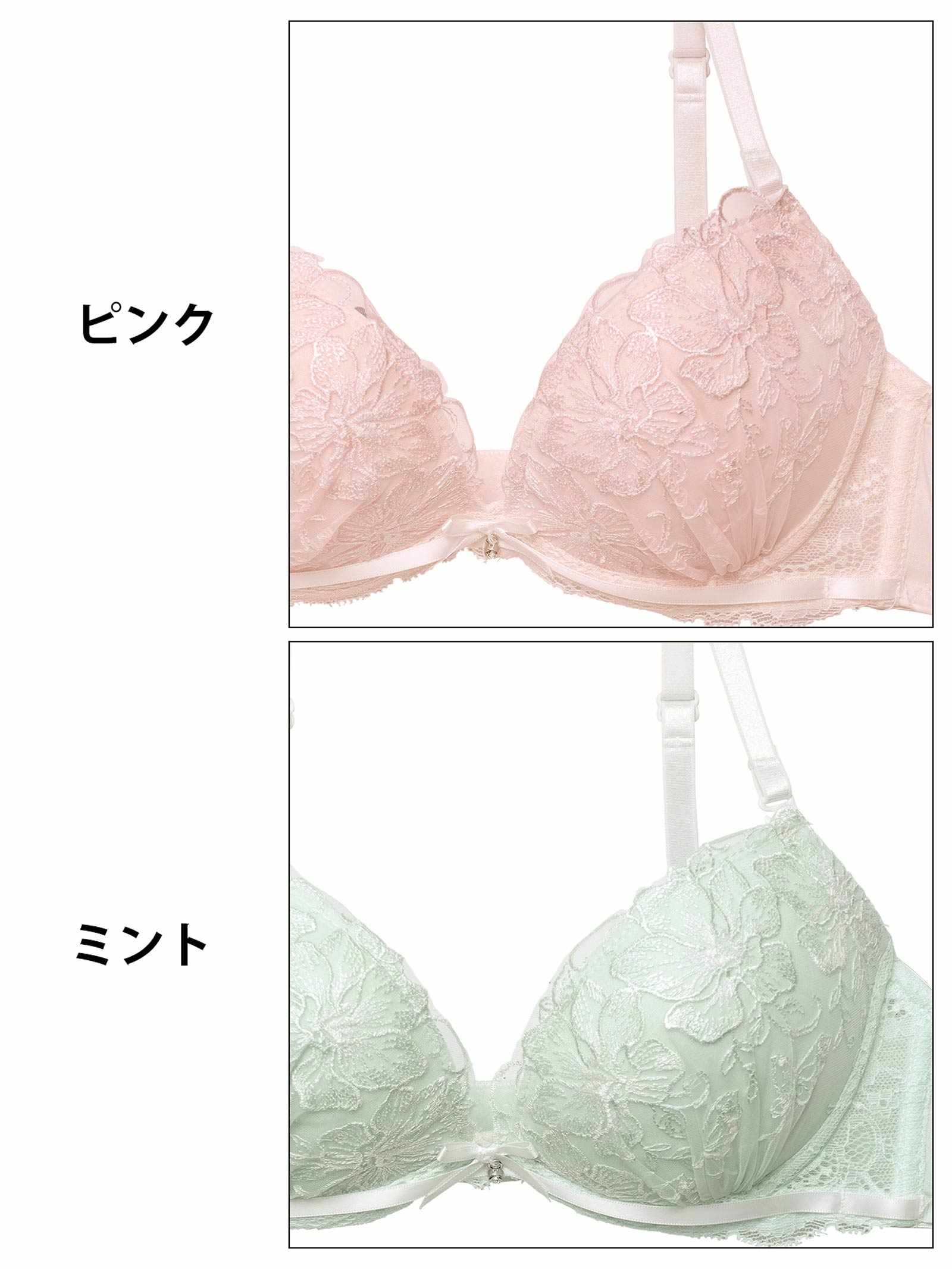 2/12新作!パステルリボンブルーミングブラジャー&フルバックショーツ