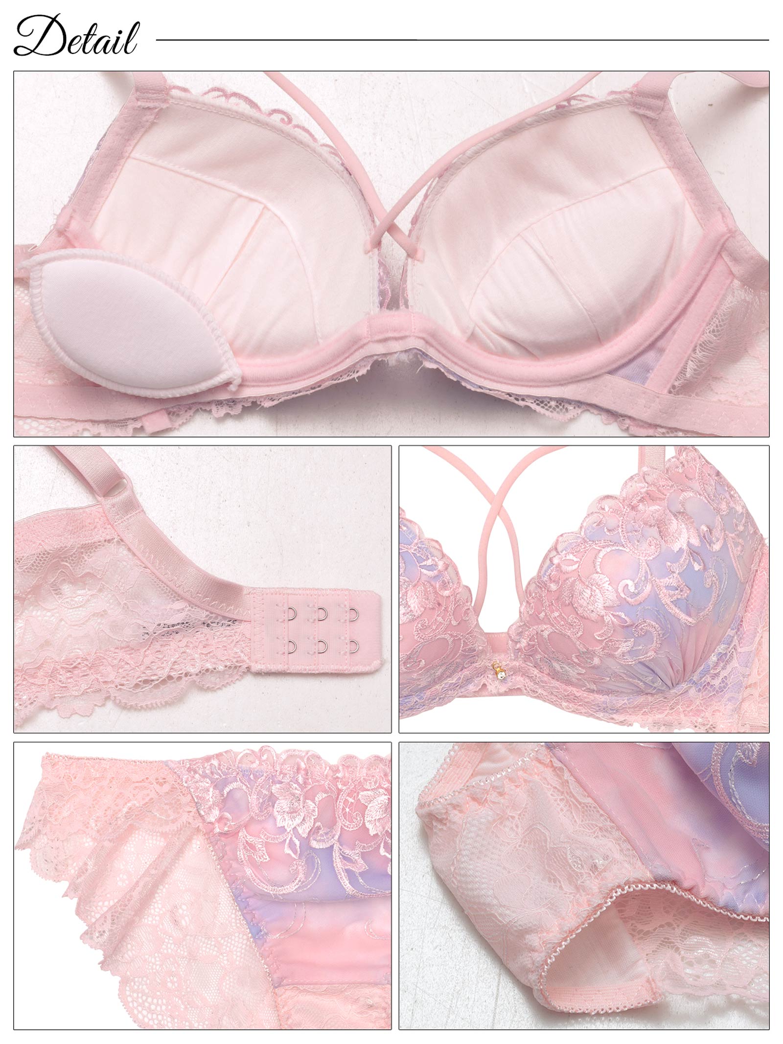 7/7新作!マーブルクロスアイビーブラジャー&バック透けフルバックショーツ