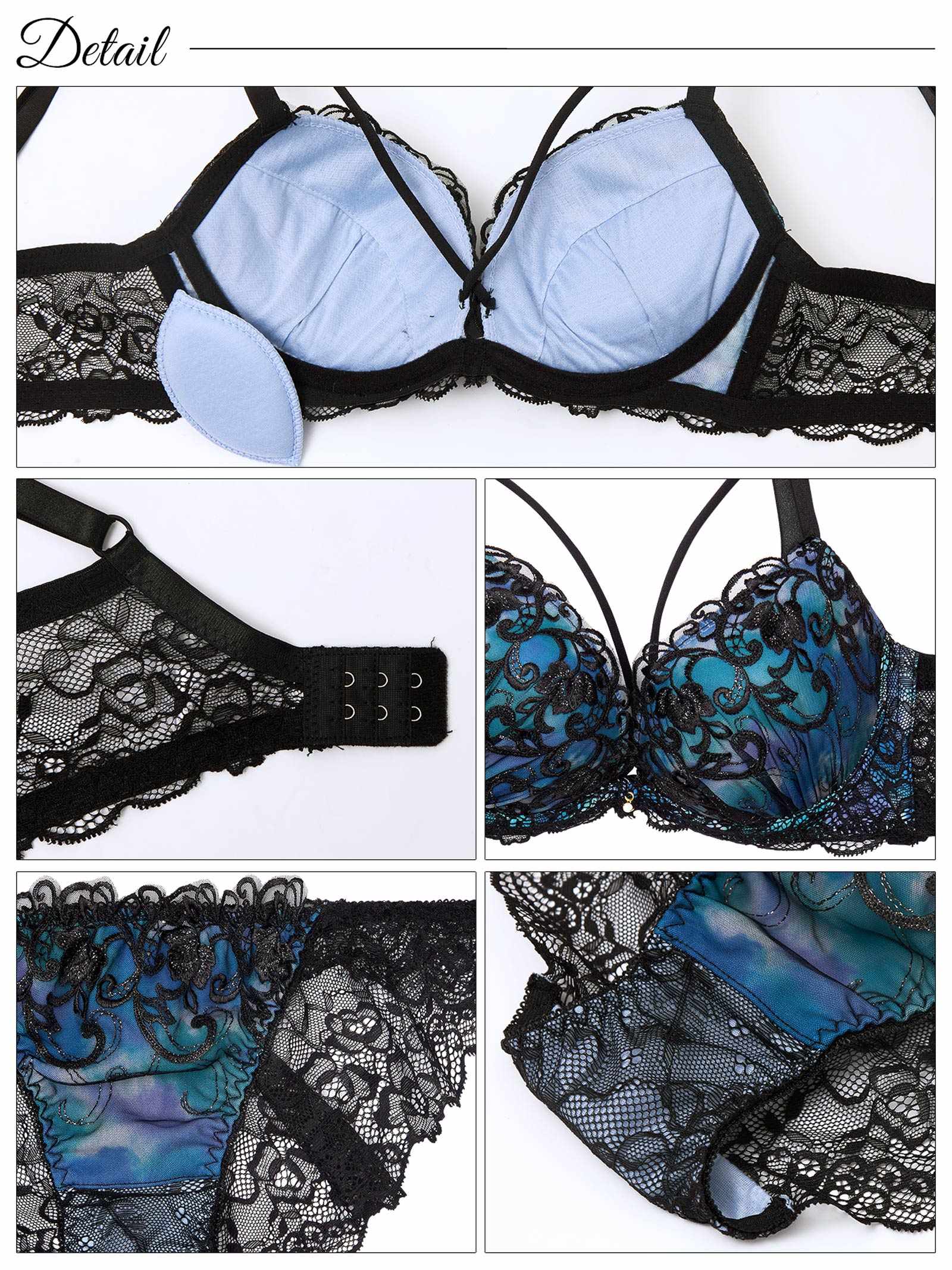 7/11新作!ルミナスアイビーコード育乳脇高ブラジャー&バック透けフルバックショーツ