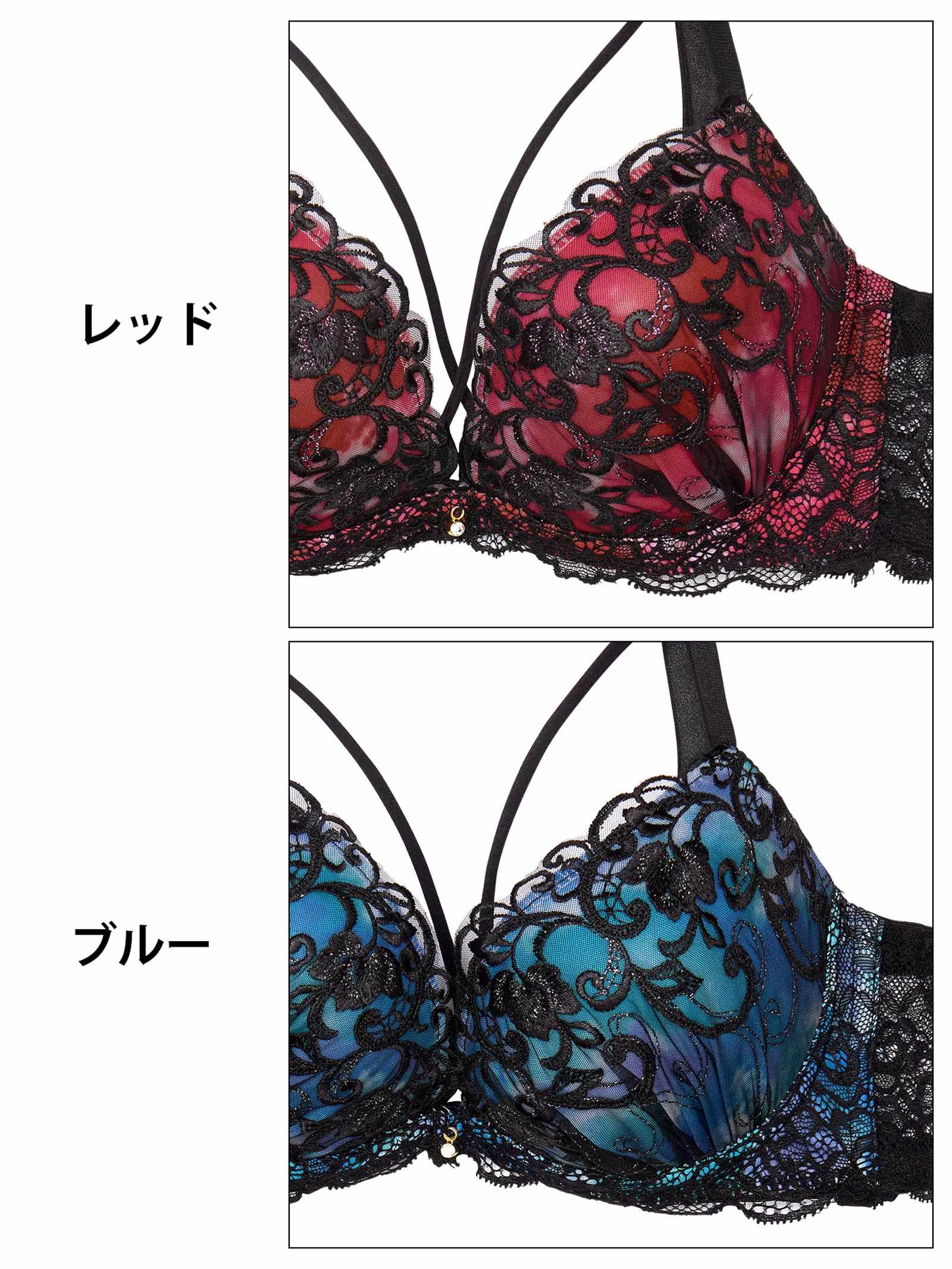 7/11新作!ルミナスアイビーコード育乳脇高ブラジャー&バック透けフルバックショーツ