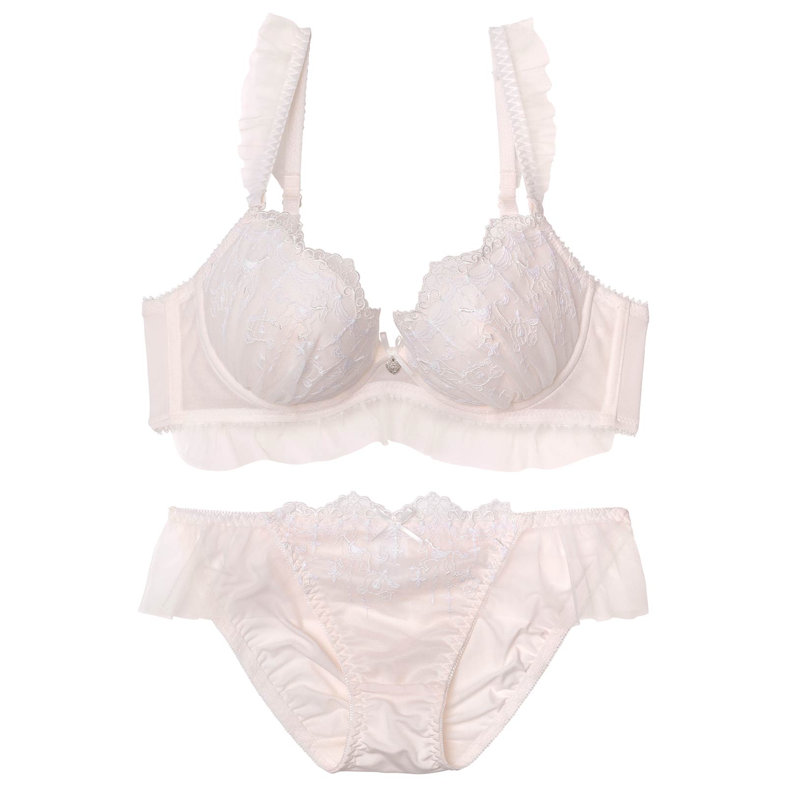 ロマンティックフリルシンデレラブラジャー&フルバックショーツ