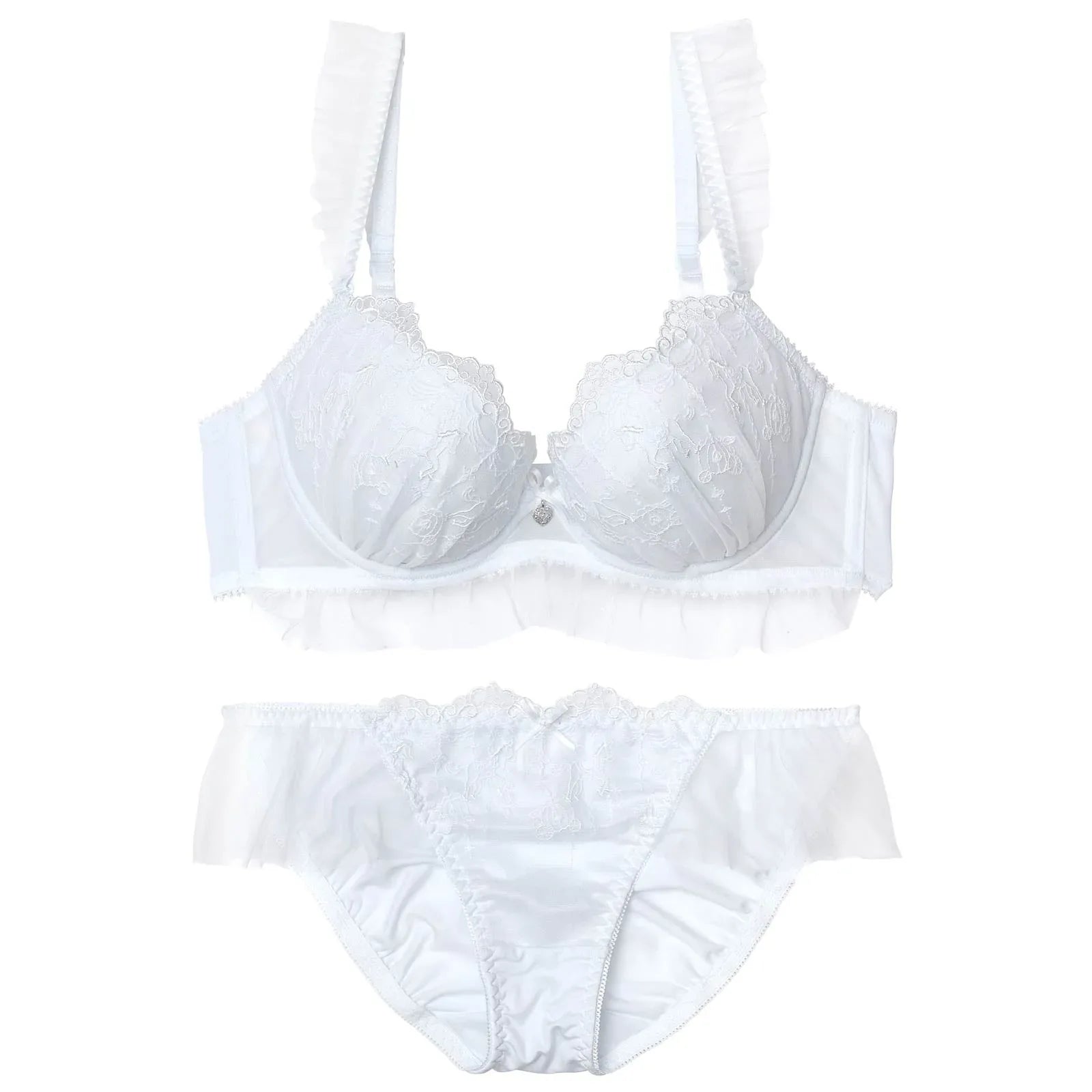 ロマンティックフリルシンデレラブラジャー&フルバックショーツ - 【公式】247Lingerie