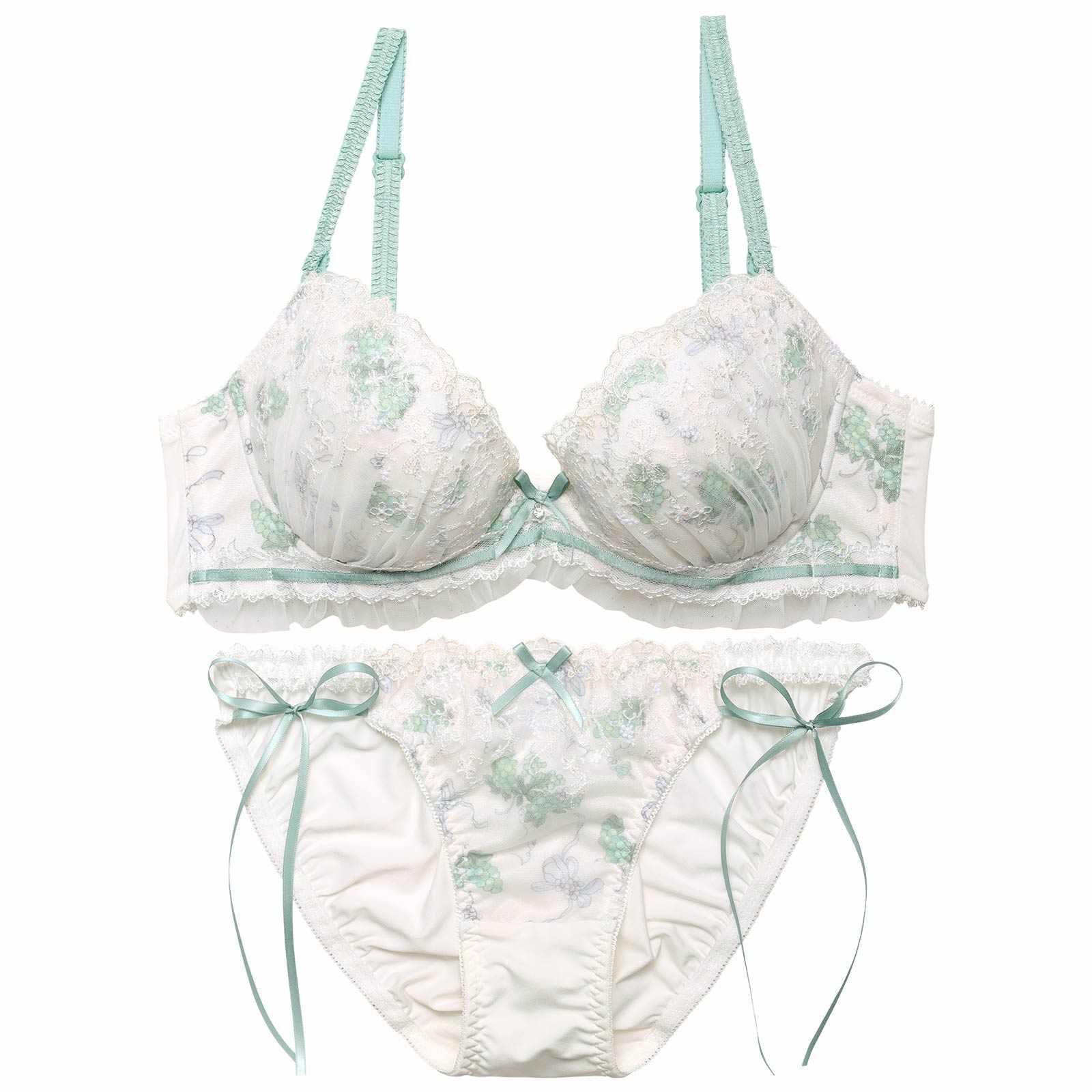 ラズベリーリボンチュールブラジャー&フルバックショーツ - 【公式】247Lingerie