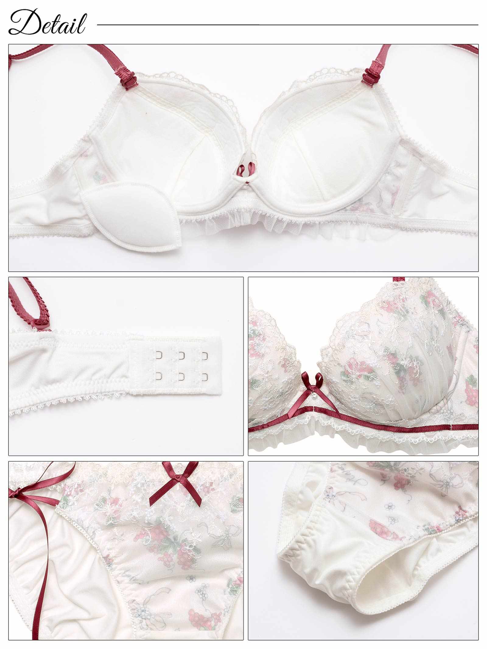 3/19新作!ラズベリーリボンチュールブラジャー&フルバックショーツ