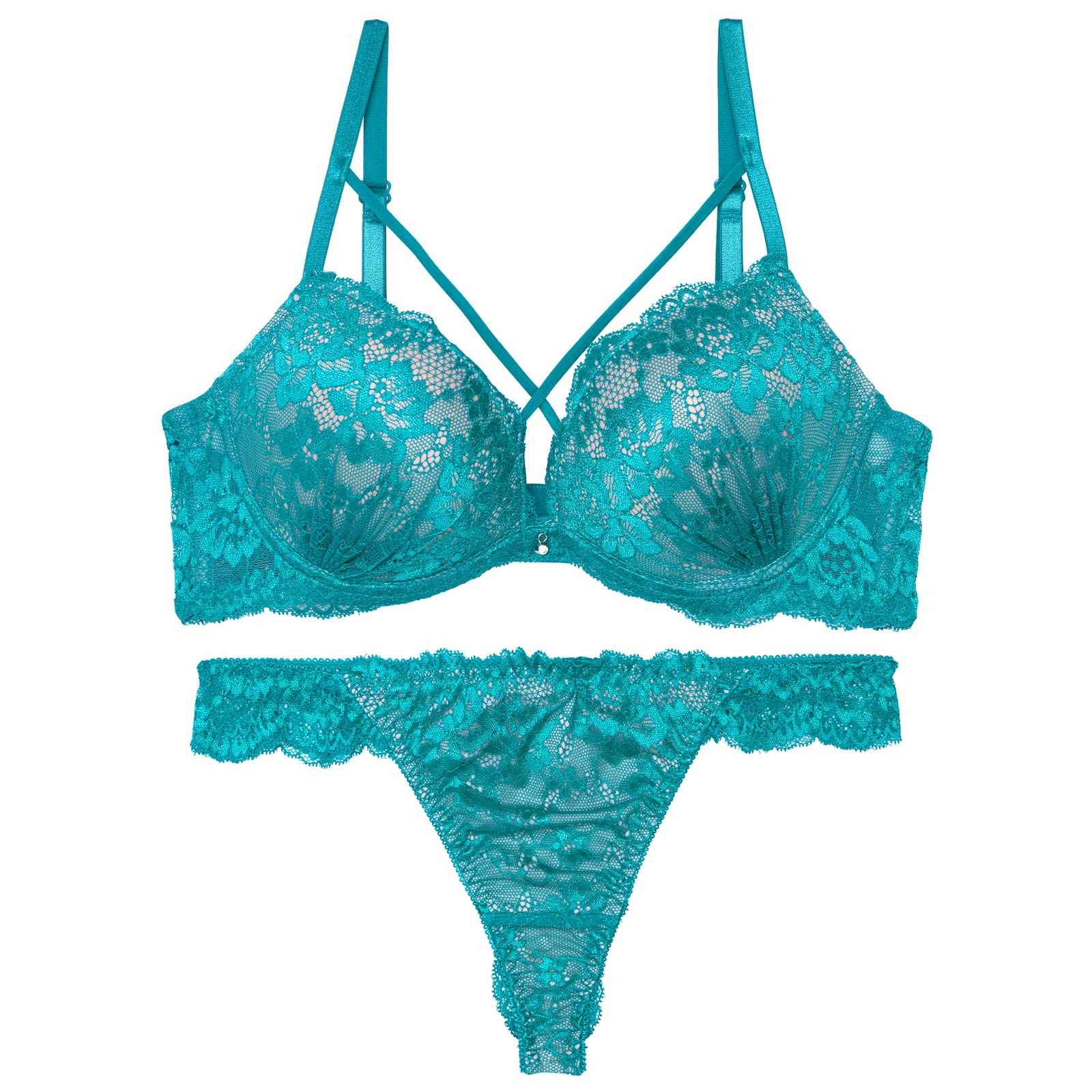 【三上悠亜着用】クロスヌーディーレースブラジャー&バック透けTバックショーツ