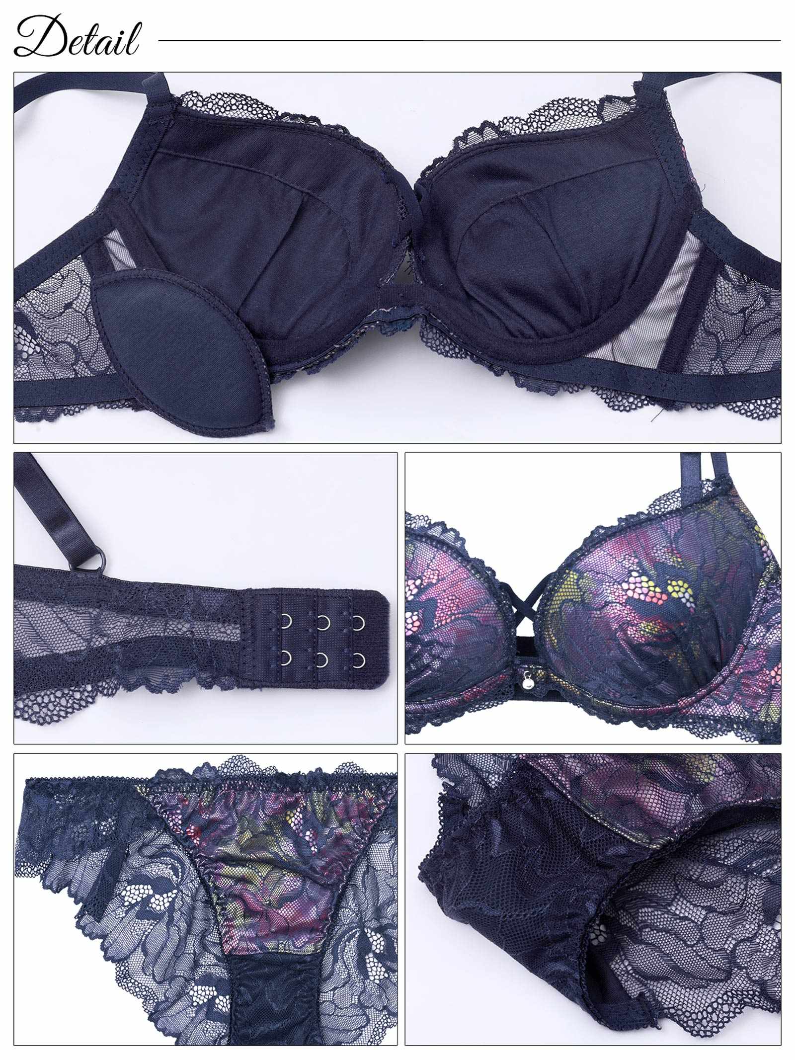 8/6新作!ルミナスシャドウブルームブラジャー&バック透けフルバックショーツ