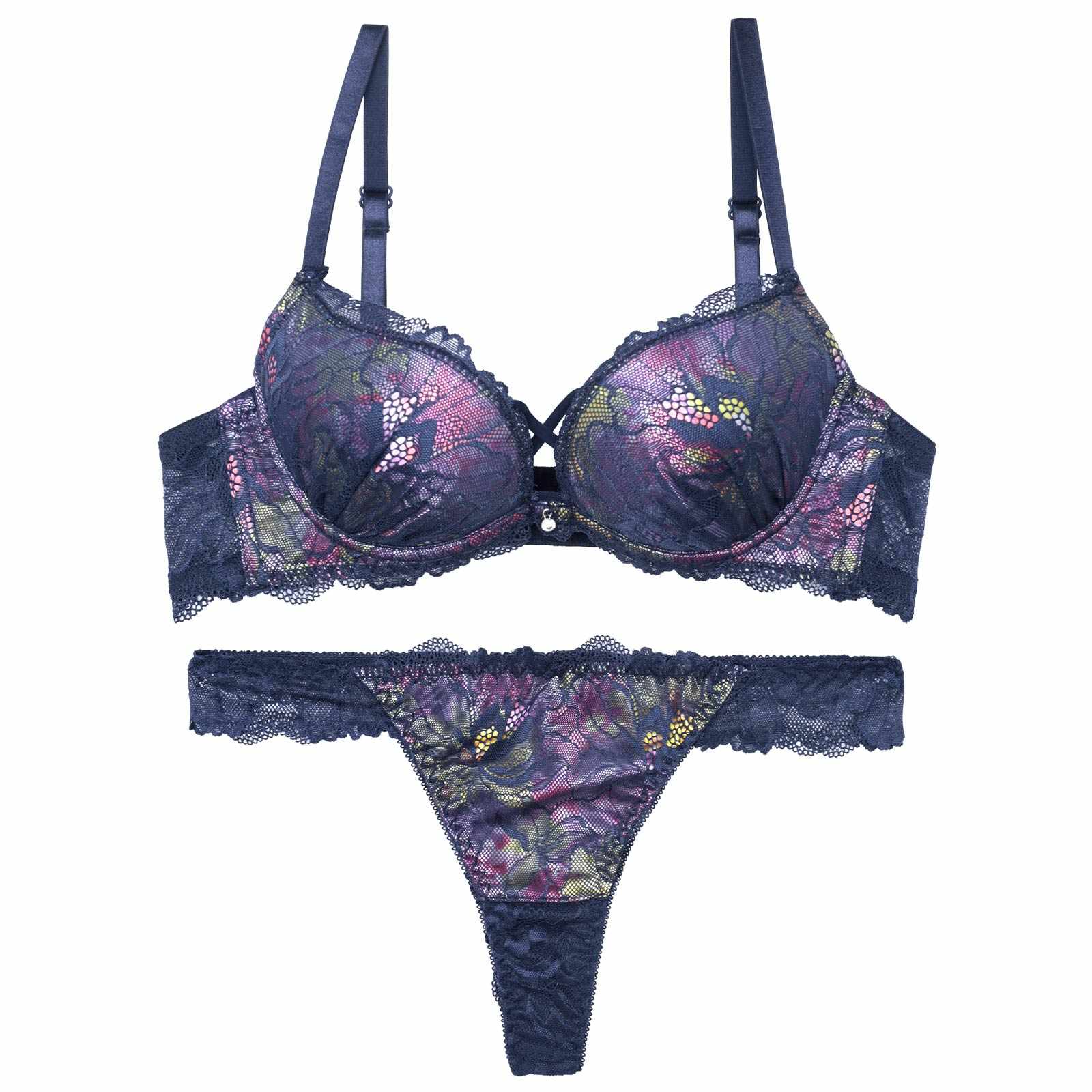 ルミナスシャドウブルームブラジャー&バック透けTバックショーツ