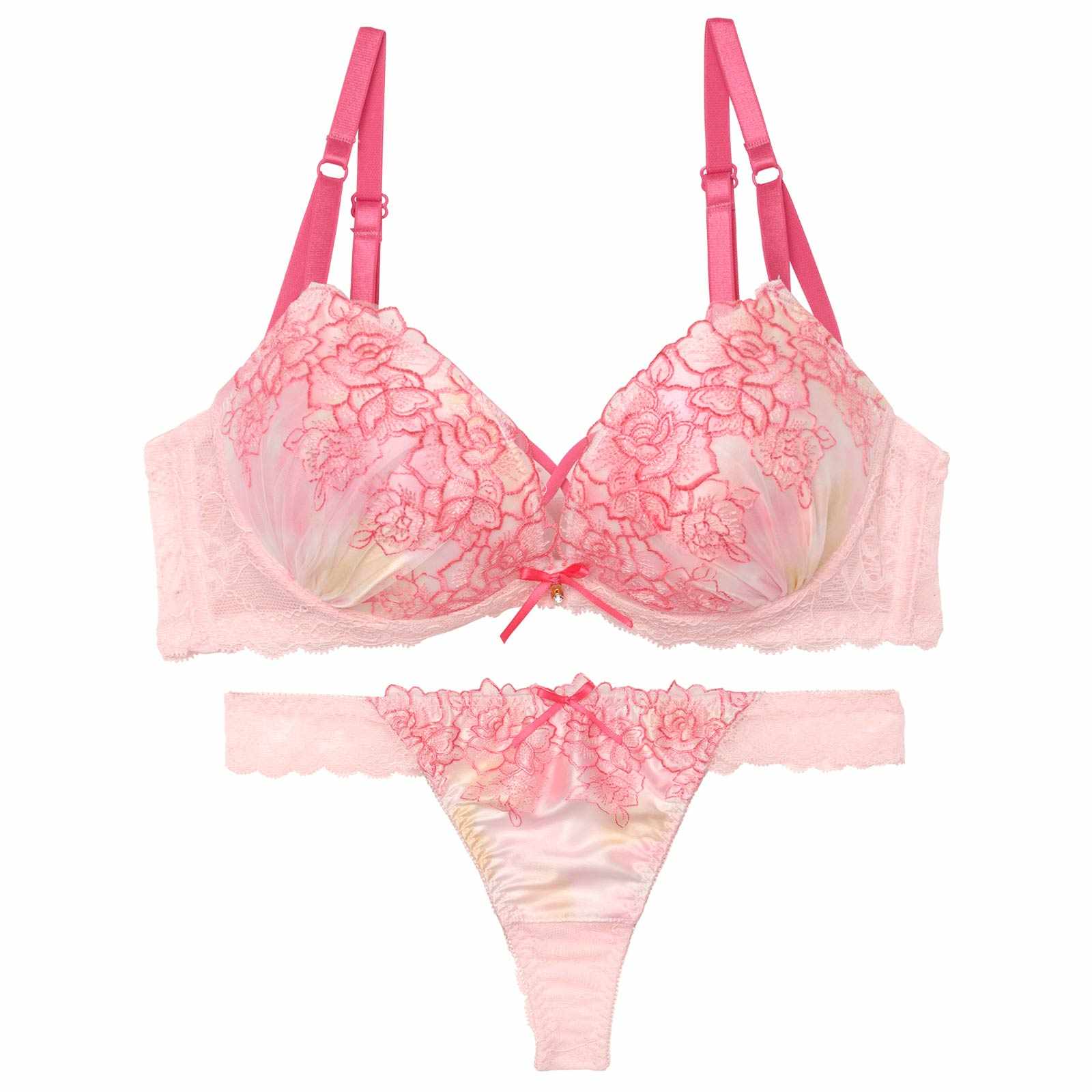 【三上悠亜着用】マーブルベルローズブラジャー&バック透けTバックショーツ