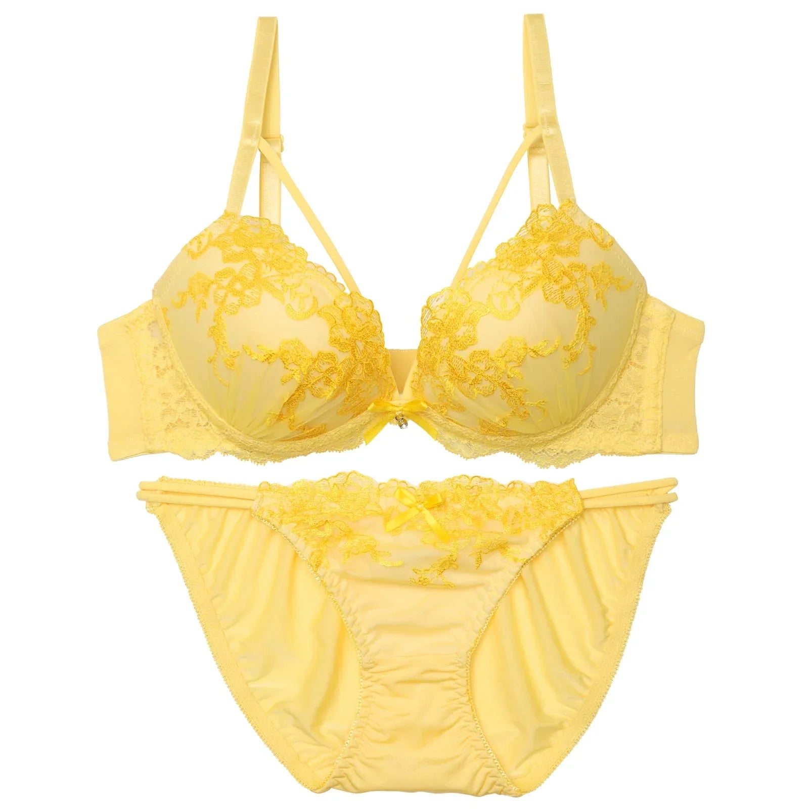 3/5再販!ラディアントフラワーレースブラジャー&フルバックショーツ