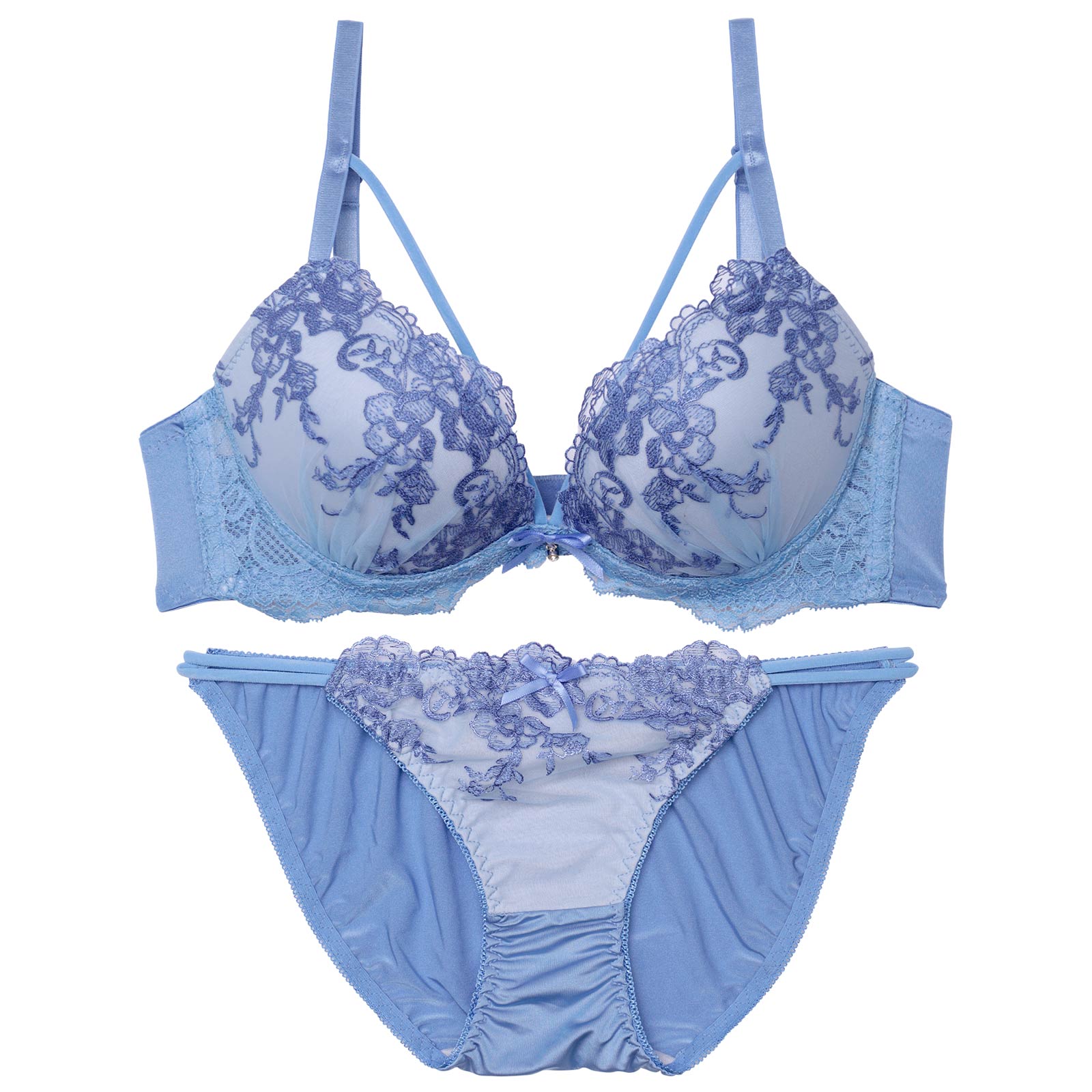 ラディアントフラワーレースブラジャー&フルバックショーツ