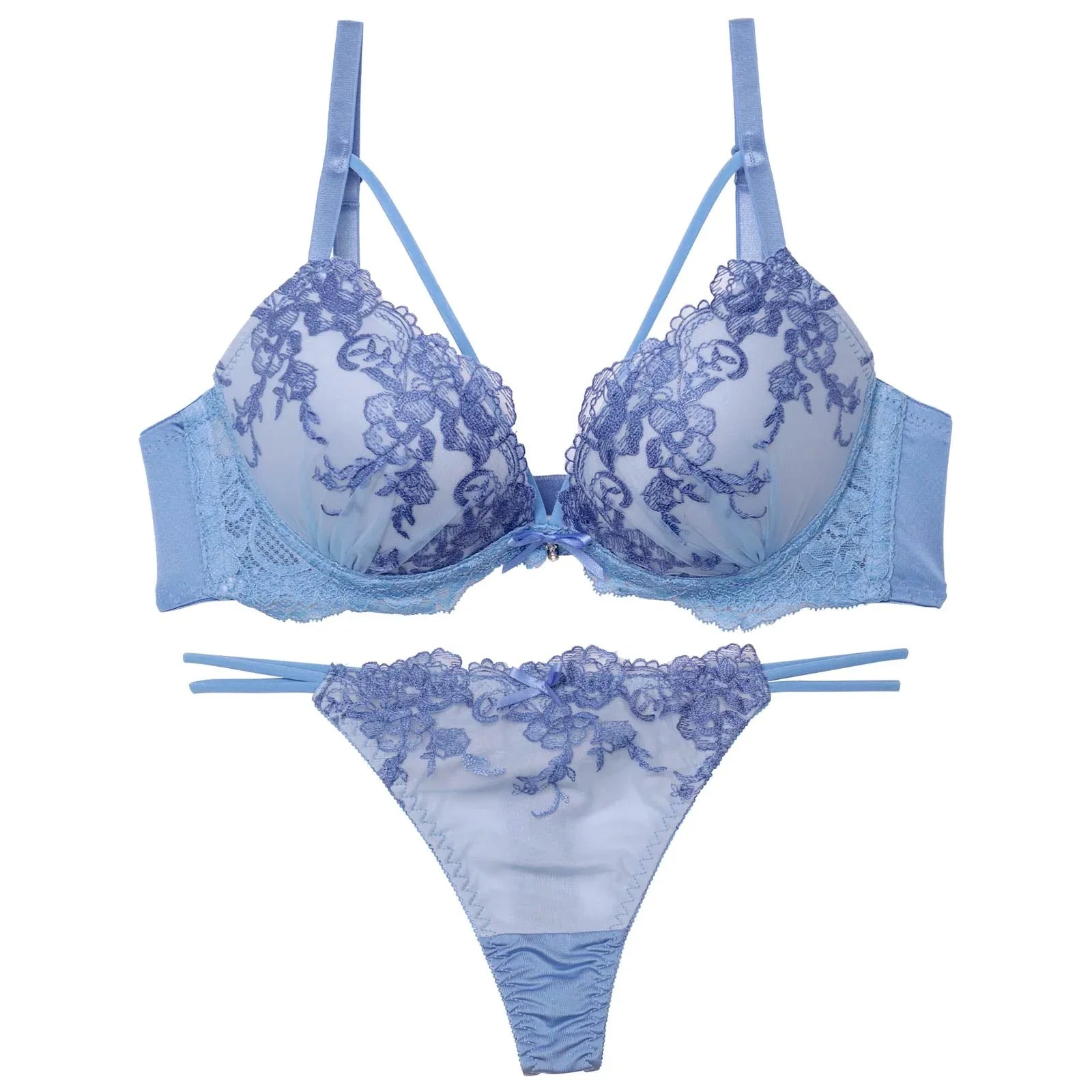 ラディアントフラワーレースブラジャー&Tバックショーツ