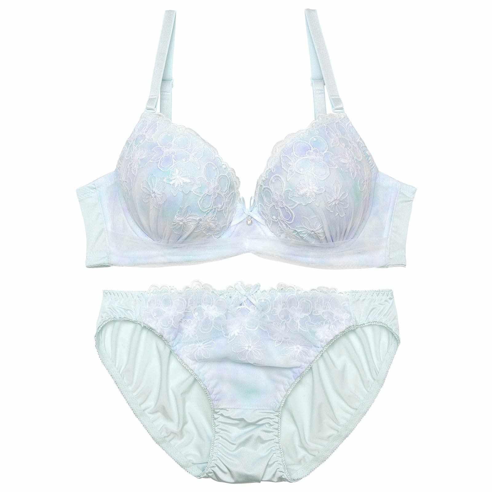 ブルームグラデーションチュールブラジャー&フルバックショーツ - 【公式】247Lingerie