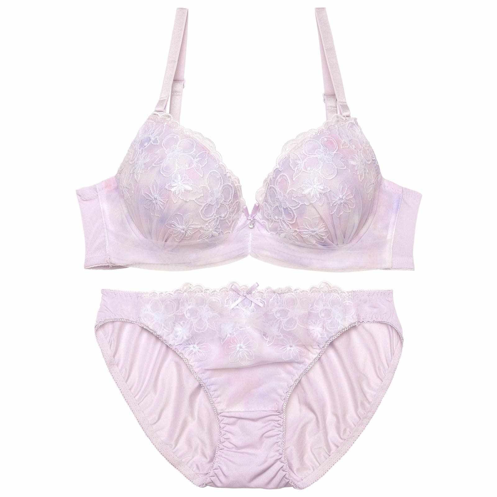 ブルームグラデーションチュールブラジャー&フルバックショーツ - 【公式】247Lingerie