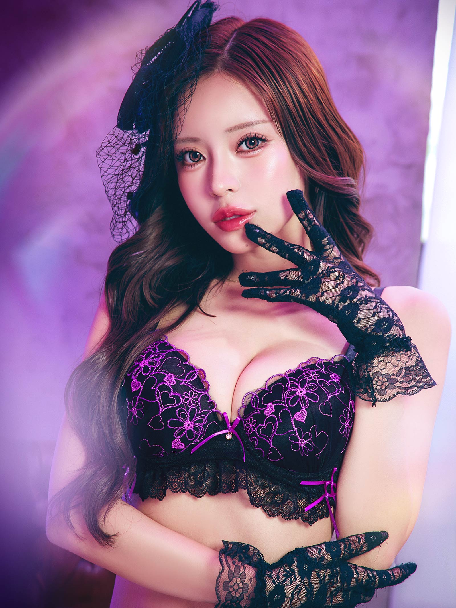 7/7新作!ダブルリボンメロウハートブラジャー&バック透けフルバックショーツ