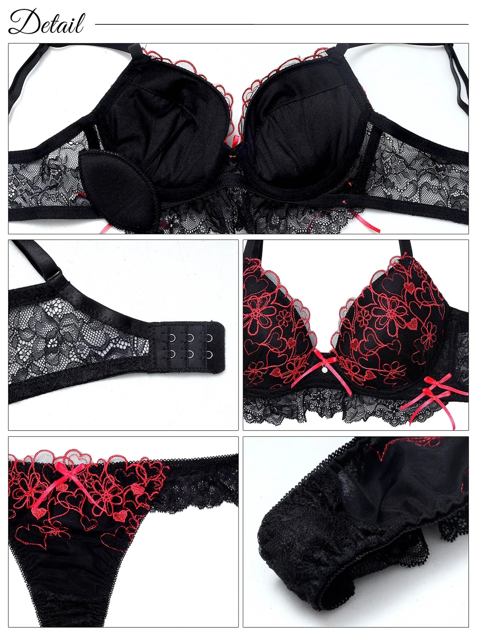 1/10再販!ダブルリボンメロウハート育乳脇高ブラジャー&バック透けTバックショーツ - 【公式】247Lingerie