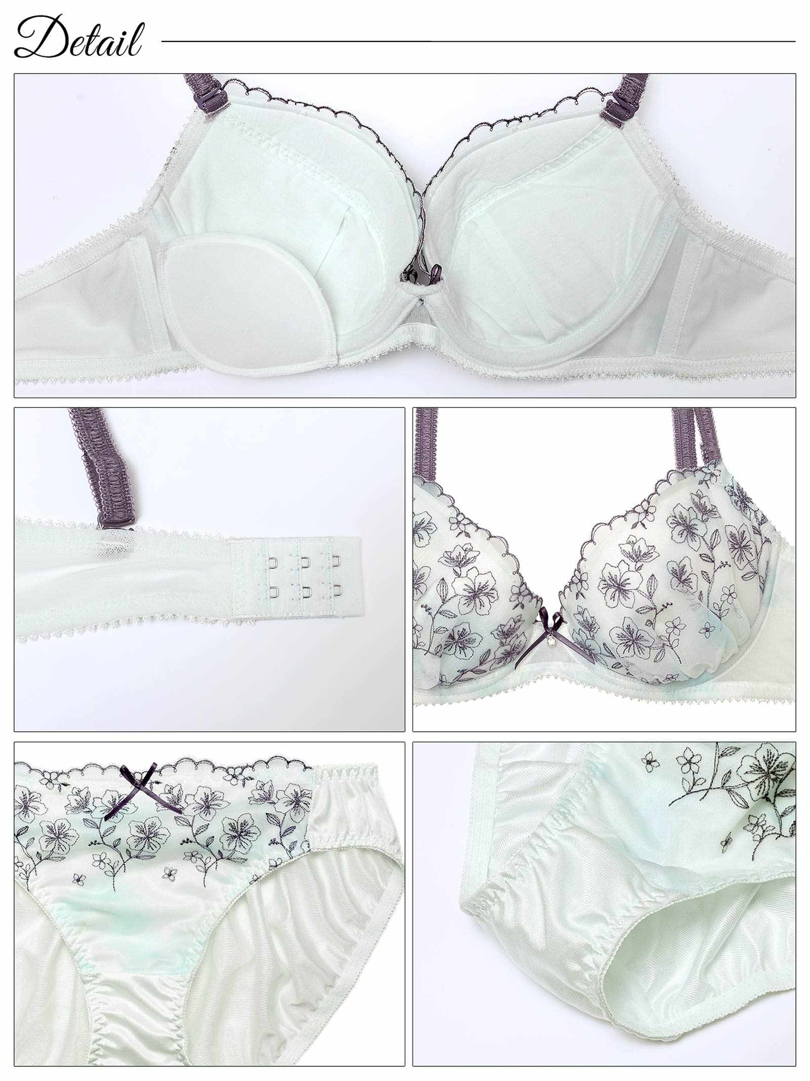 3/17新作!水彩フラワーシフォンブラジャー&フルバックショーツ